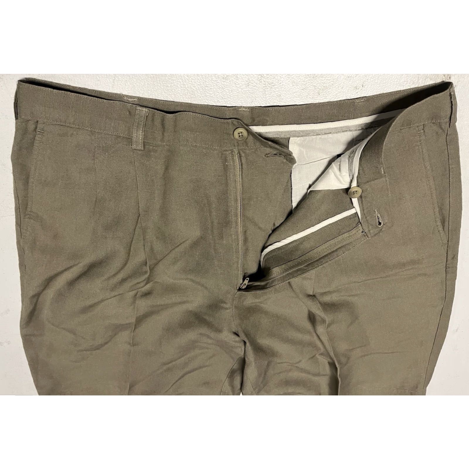 Perry Ellis Perry Ellis Portfolio Shorts Chinos Men 36 Tan Size 36 Regular Belted Linen Blend Solid Vintage-Free Golf Casual Travel Walking Shirt? Size US 36 / EU 52 - 6 Thumbnail