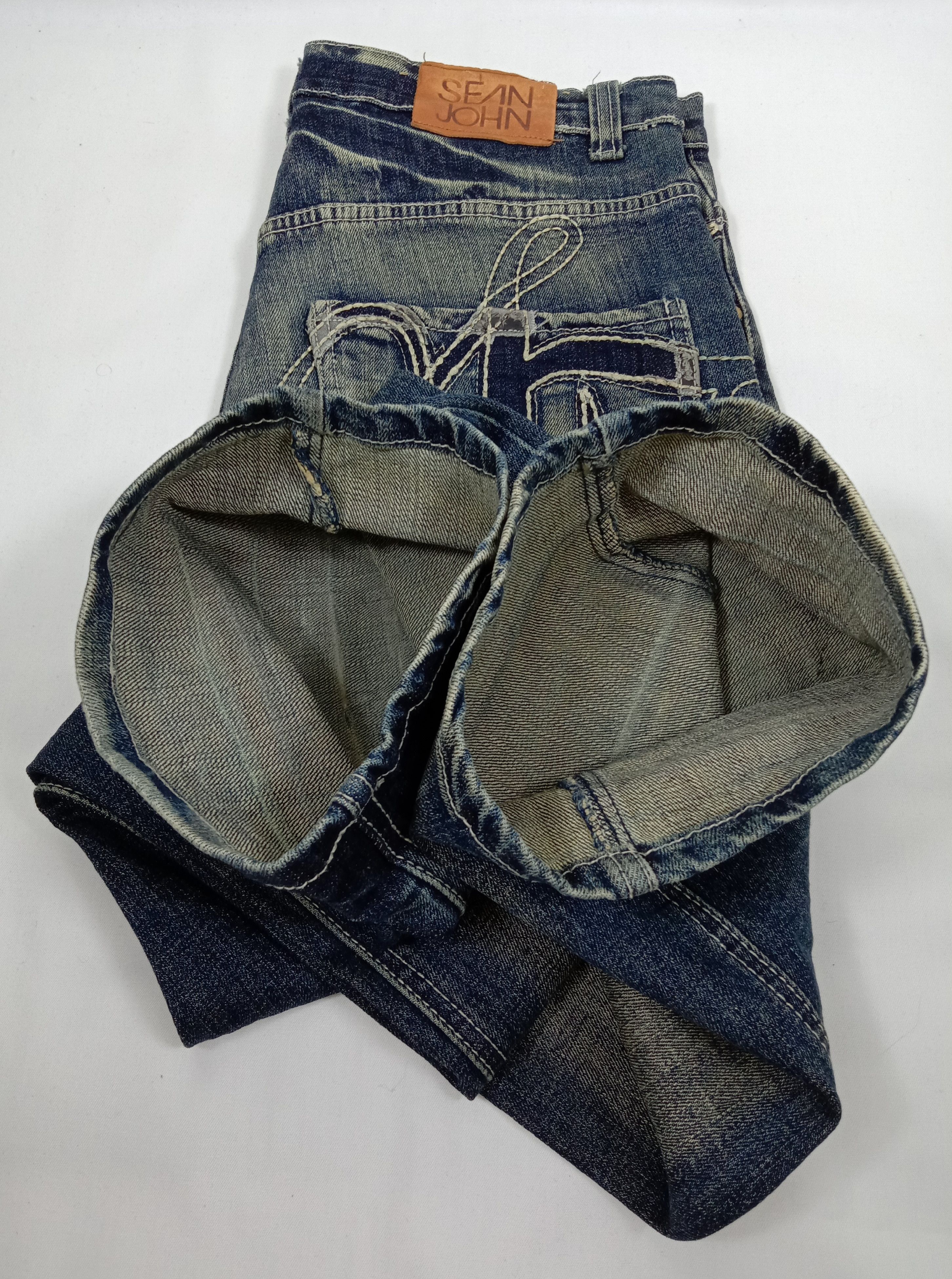 Sean John Sean John Big Logo Distressed Design Jeans Rusty Blue Denim Size US 34 / EU 50 - 13 Thumbnail