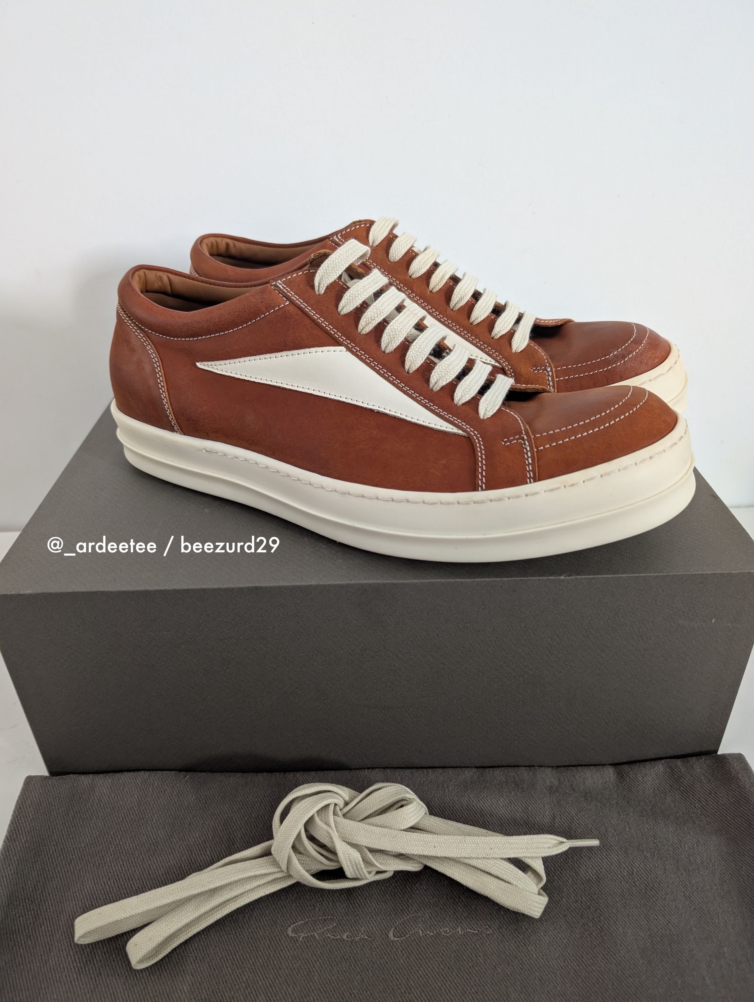 Rick Owens *NEW* NUBUCK LEATHER VINTAGE SNEAKERS VANS CLAY SS24 Size US 11 / EU 44 - 1 Thumbnail
