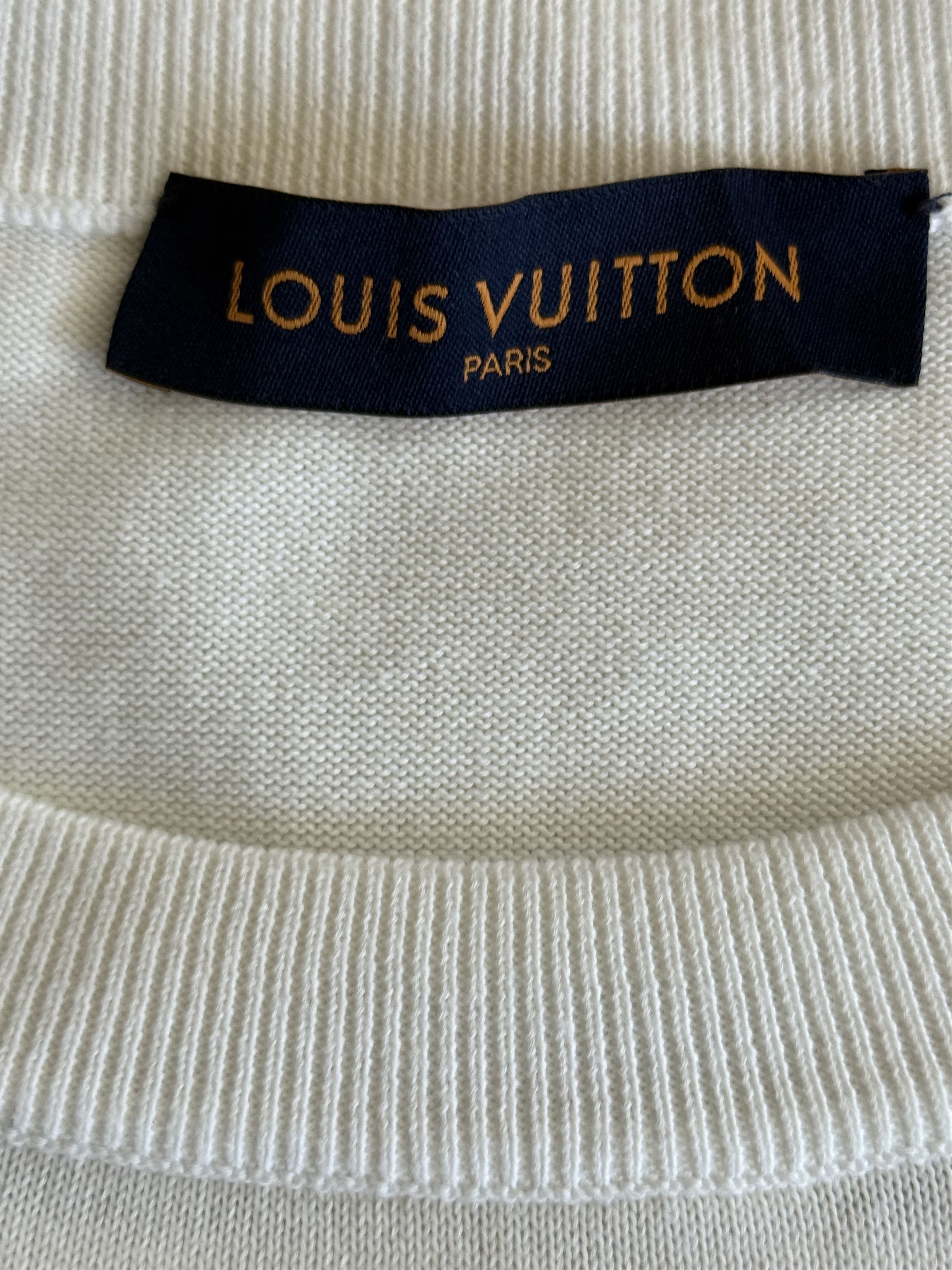 Louis Vuitton Louis Vuitton White Intarsia Rapper Graphic T-Shirt Size US XL / EU 56 / 4 - 3 Thumbnail