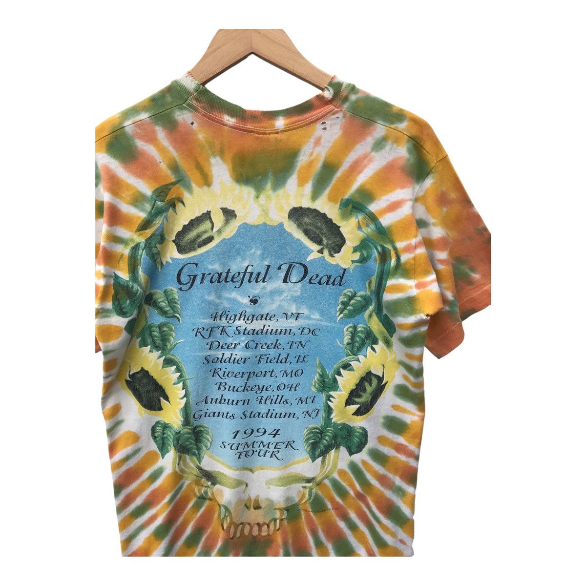 Band Tees Vintage 1994 Grateful Dead Summer Tour Thrashed Tie Dye Tee Size US S / EU 44-46 / 1 - 11 Thumbnail