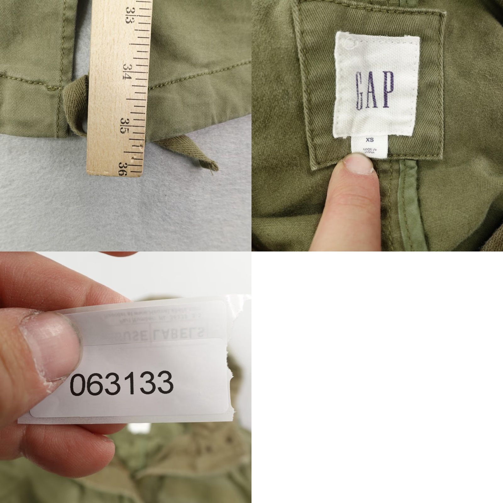 Gap VINTAGE Gap Women's Jacket XS Olive Green Military Fishtail Parka Hooded Canvas Outdoor Coat Size XS / US 0-2 / IT 36-38 - 8 Thumbnail