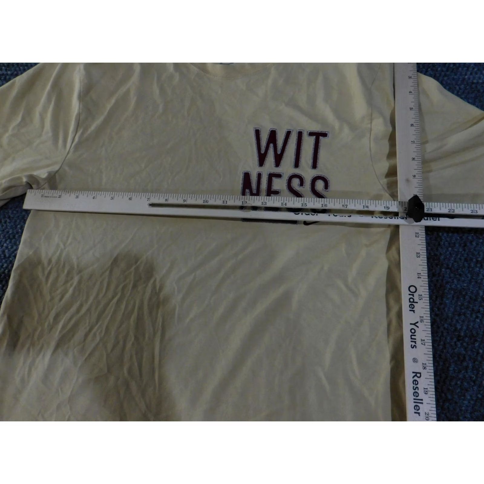 Nike VINTAGE Nike Witness Shirt Mens Large Beige Dri-FIT LeBron James Basketball Tee Stain Size US L / EU 52-54 / 3 - 5 Thumbnail