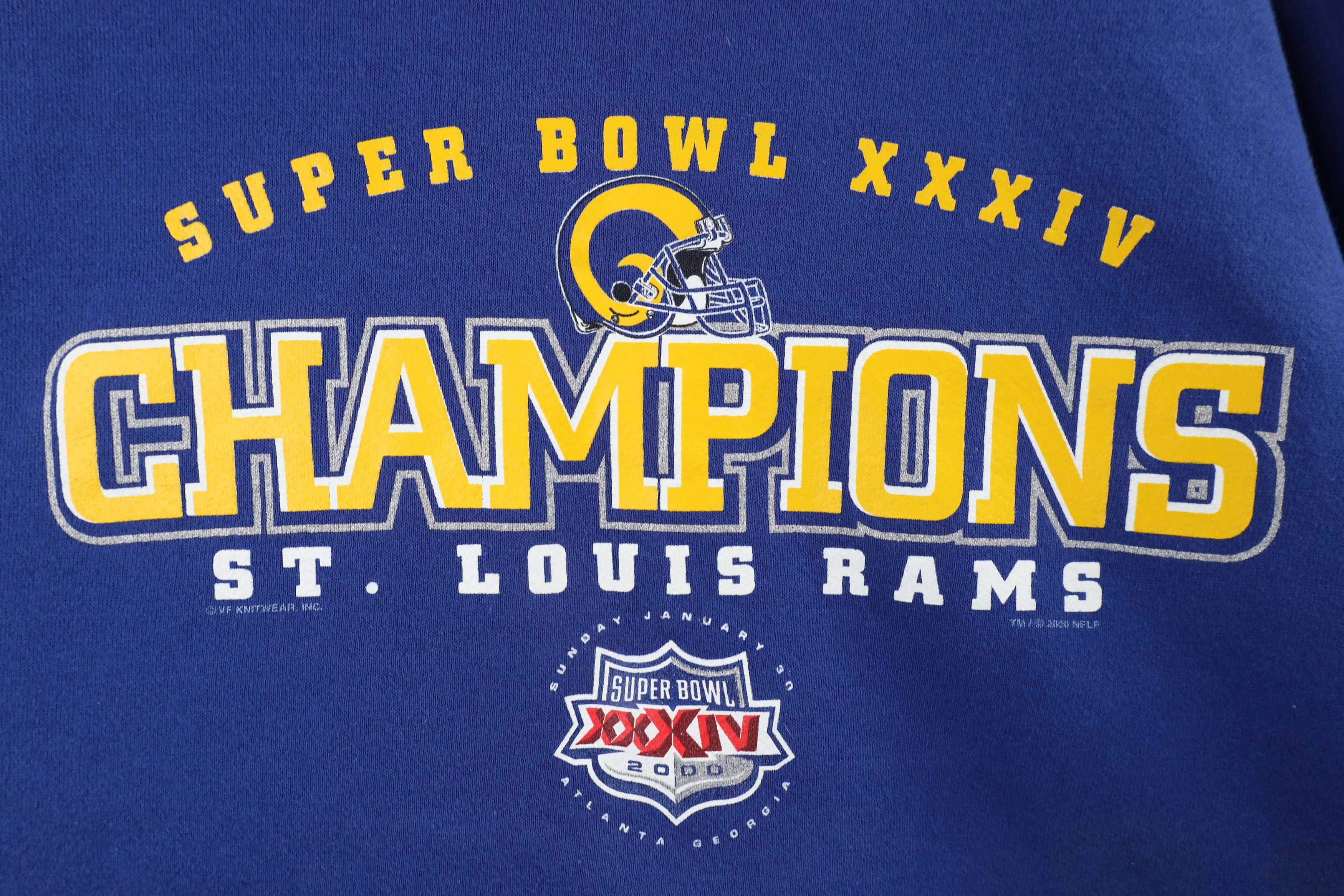 Vintage Vintage XXXIV Champs St Louis Rams Football Sweatshirt Blue Size US XXL / EU 58 / 5 - 4 Thumbnail
