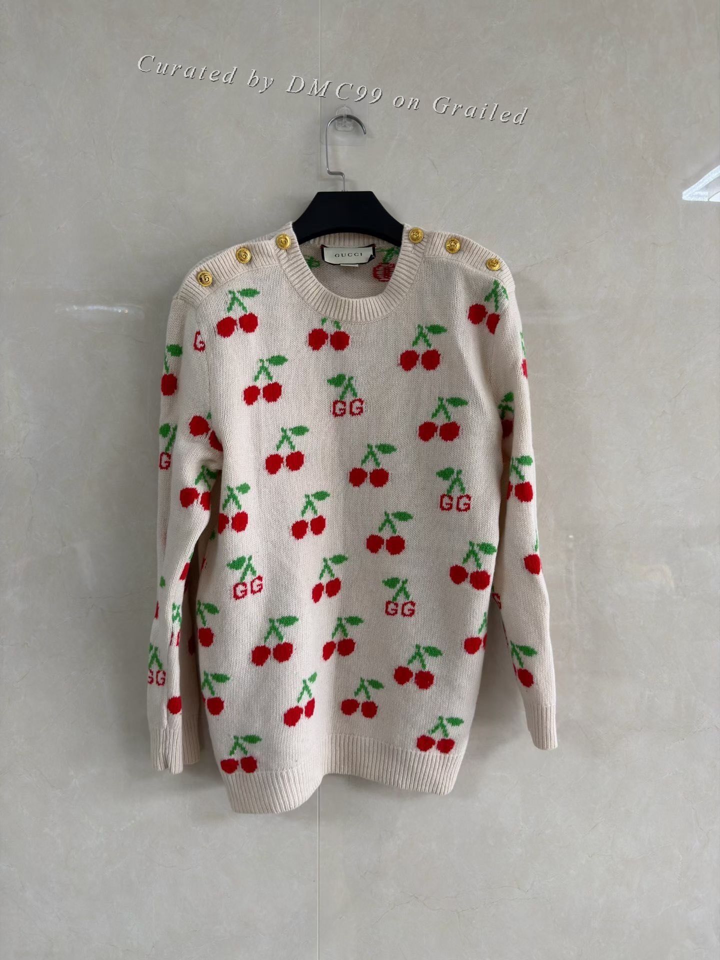 Gucci Gucci Cherry Double G Logo Sweater Size S / US 4 / IT 40 - 1 Thumbnail