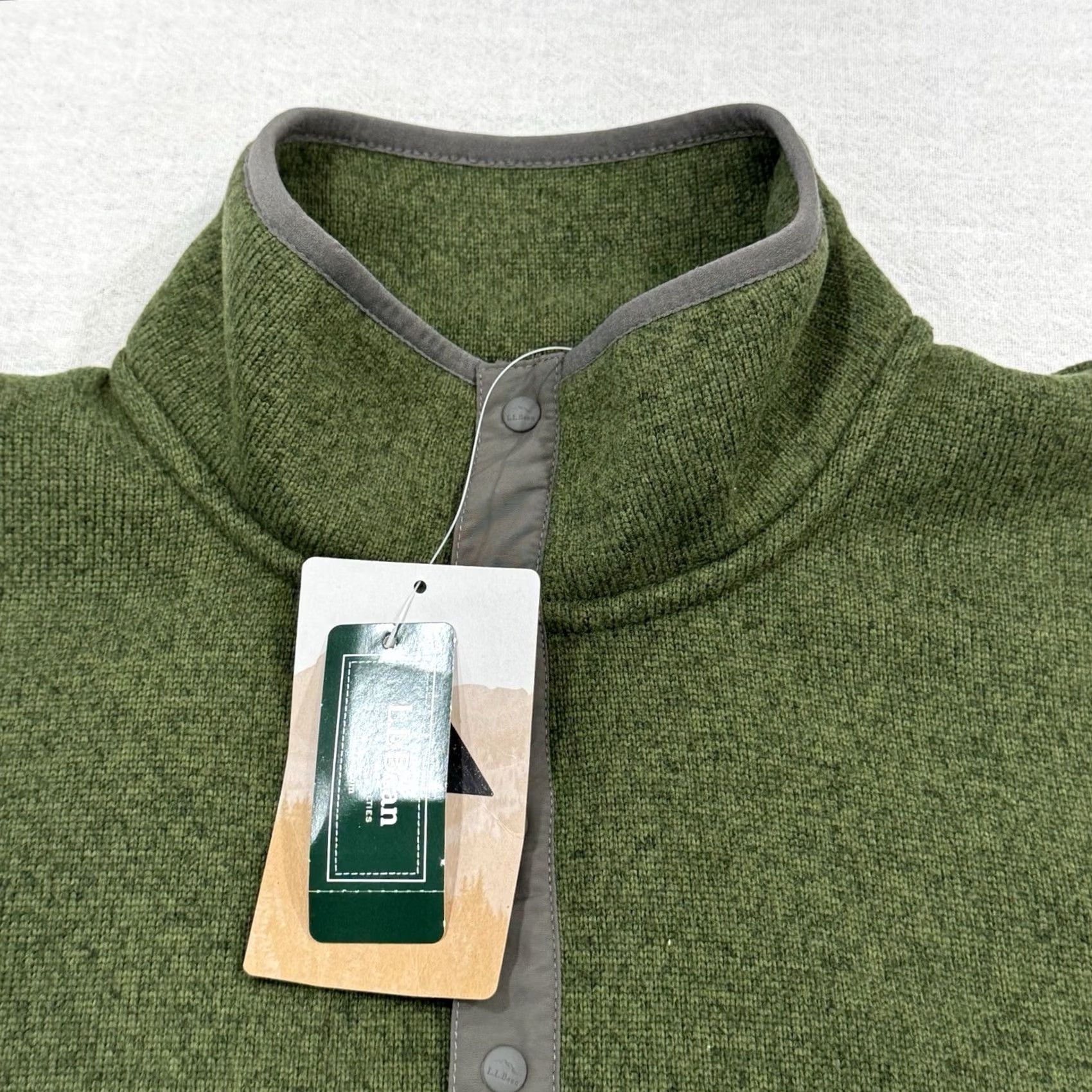 Vintage L.L. Bean Green 1/4 Snap Pullover Sweater Men’s Large Slim Fleece Casual Knit Long Sleeve Size US L / EU 52-54 / 3 - 6 Thumbnail