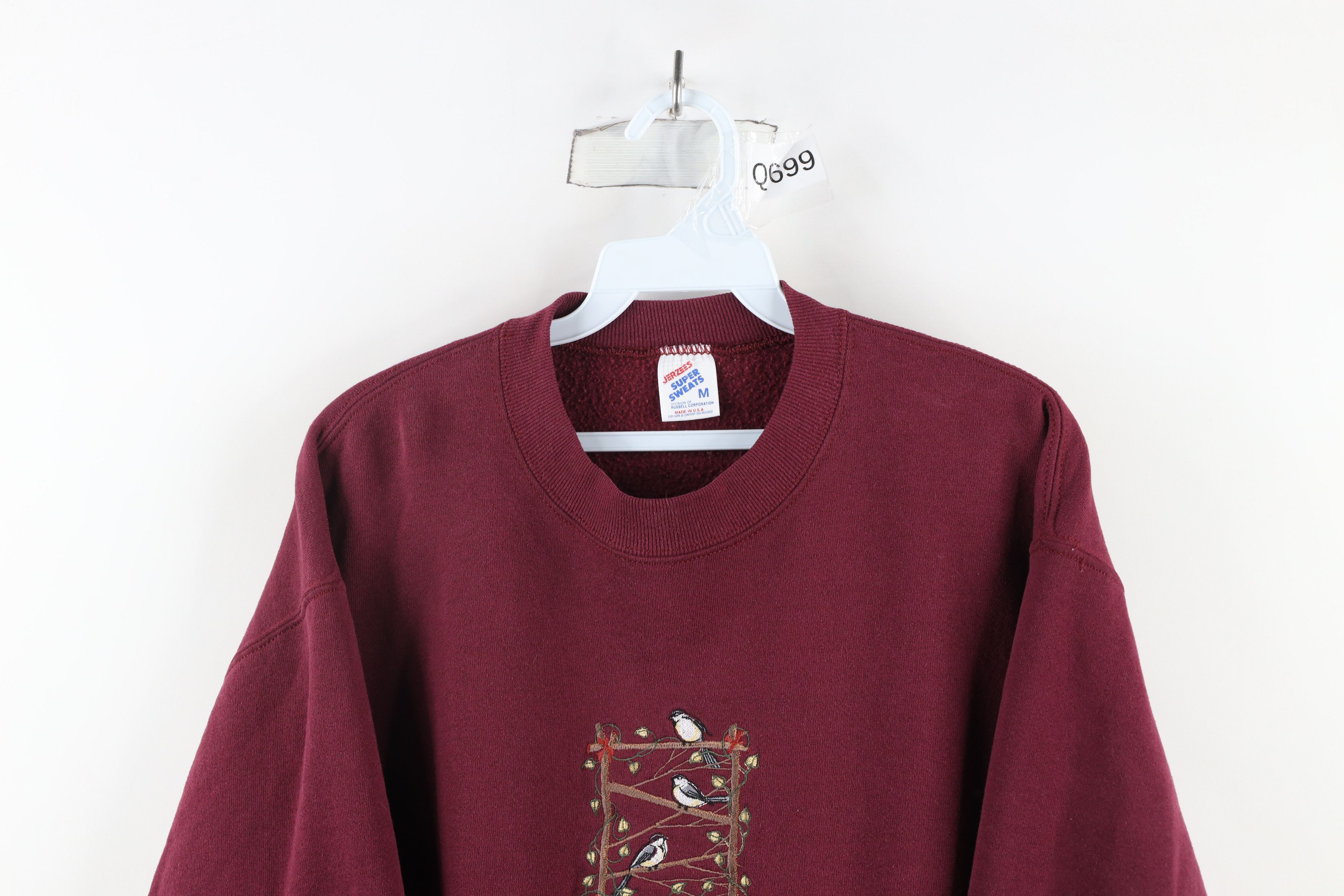Vintage Vintage 90s Country Primitive Bird Nature Sweatshirt Red USA Size M / US 6-8 / IT 42-44 - 2 Thumbnail