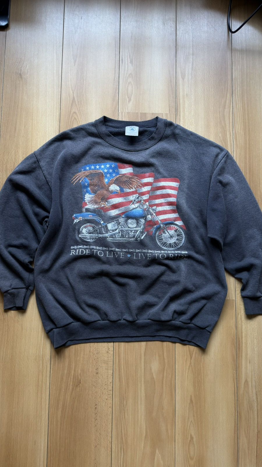 Vintage amercian vintage 90s Bike racing sweatshirt Size US XXL / EU 58 / 5 - 2 Thumbnail