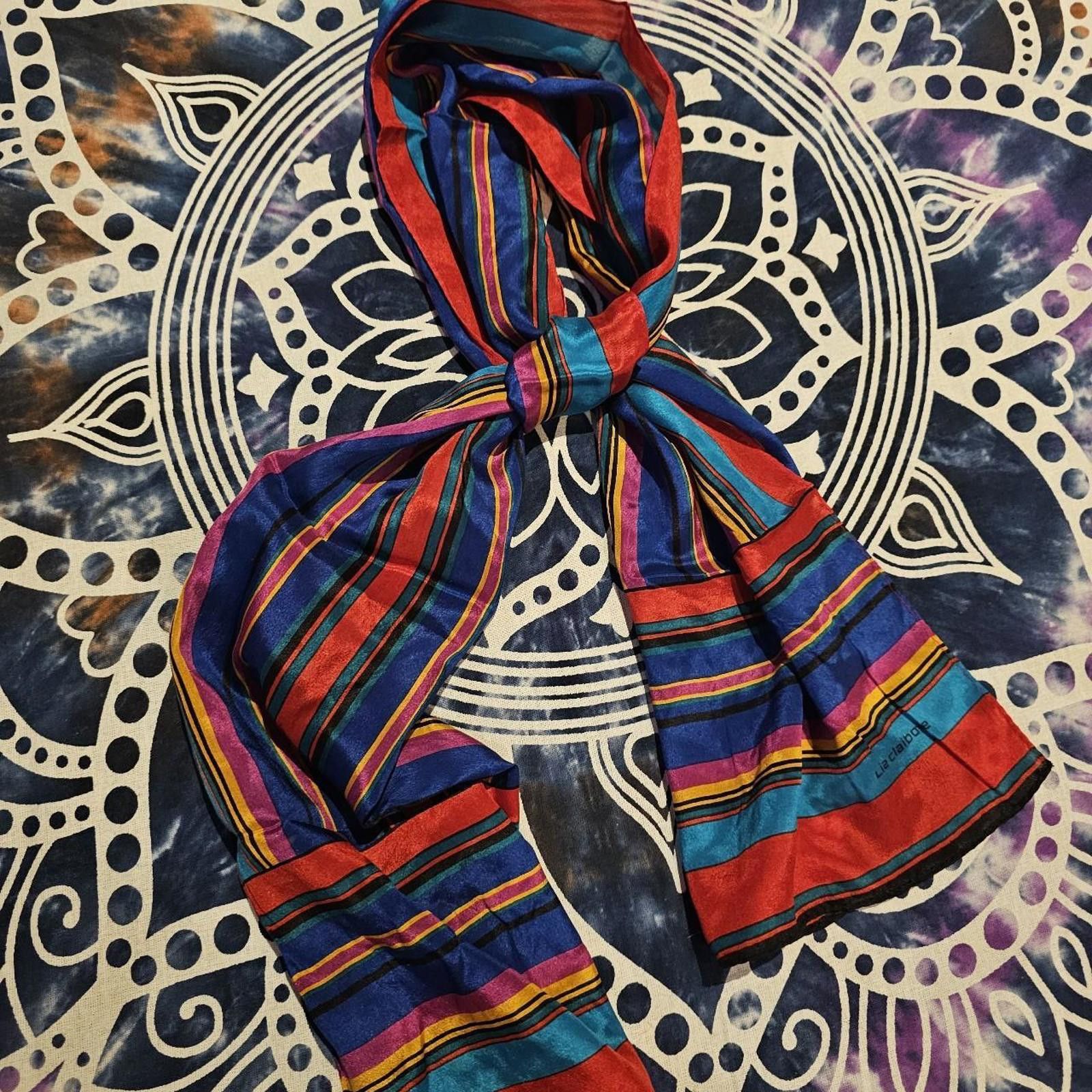 Designer Liz Claiborne Vintage Stripped Scarf Size ONE SIZE - 1 Thumbnail