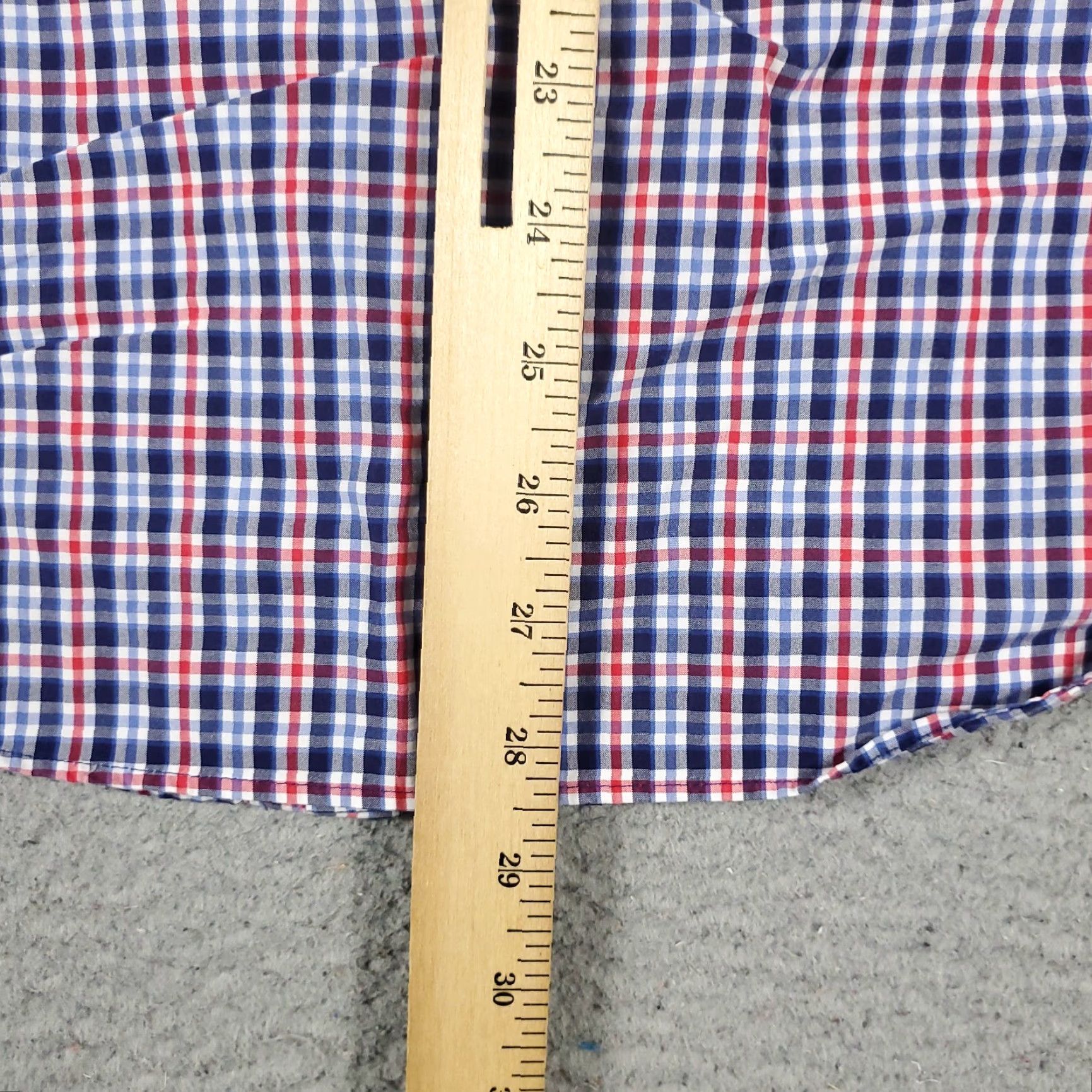 BUGATCHI Bugatchi Uomo Dress Shirt Mens 15 Blue Red Plaid Long Sleeve Button Up Size 40R - 4 Thumbnail