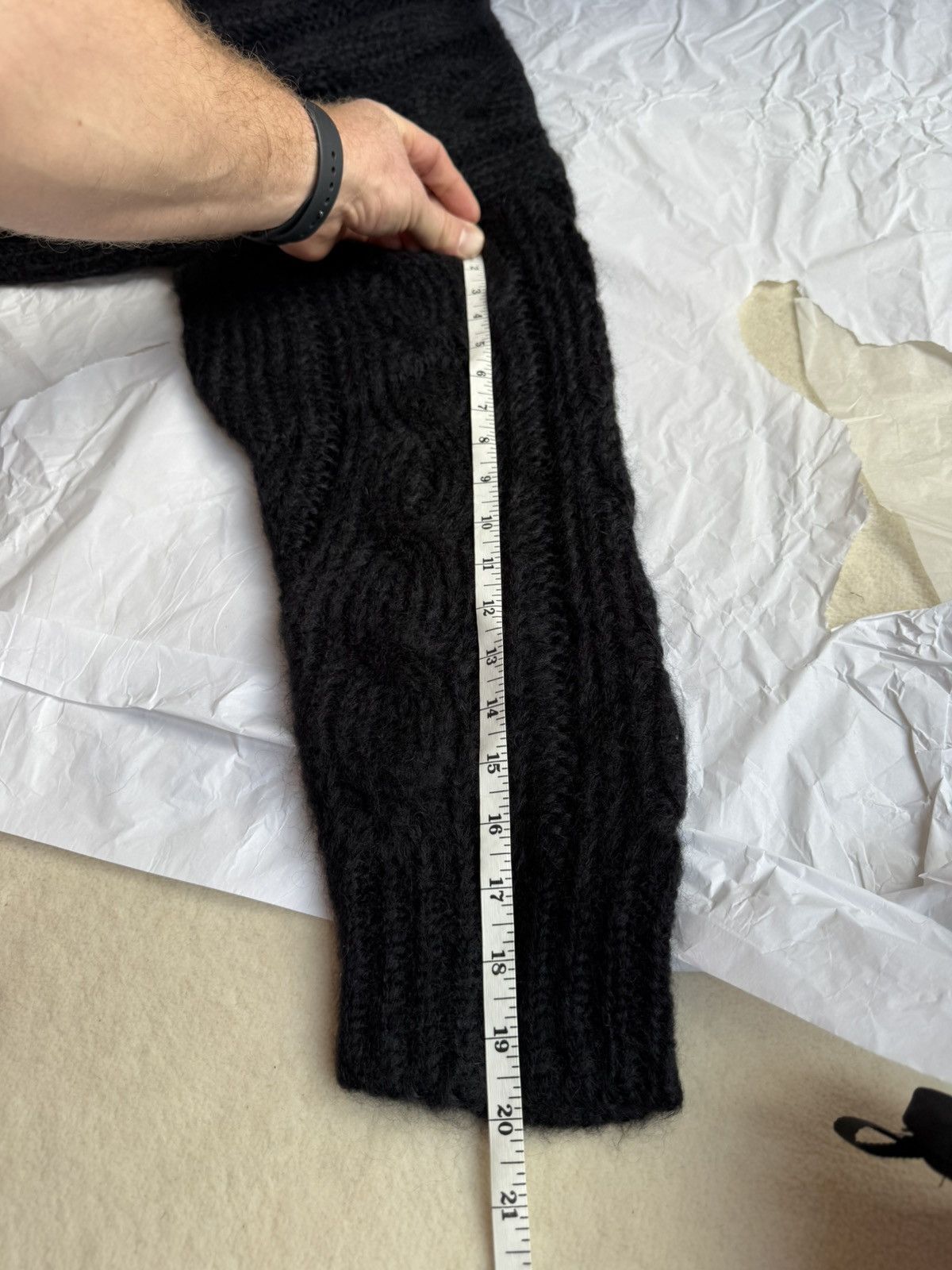 Celine $1.4k Celine black boxy Aran sweater mohair Fishermans Cable Size US XL / EU 56 / 4 - 8 Thumbnail