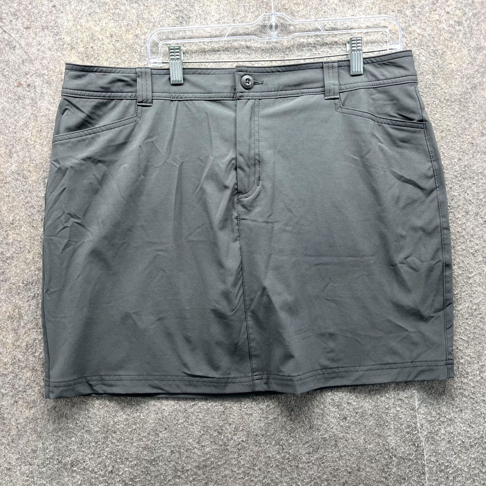 Eddie Bauer VINTAGE? No. (Skip) Eddie Bauer Skirt Womens 16 Gray Stretch Hiking Outdoor Travel Pockets Casual Size 38" / US 16 / IT 52 - 2 Thumbnail