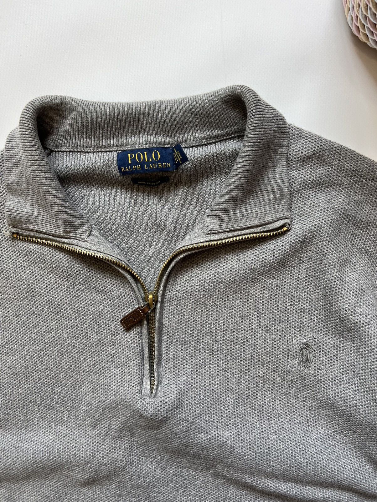 Polo Ralph Lauren Vintage Polo Ralph Lauren Grey 1/4 Zip Sweater Size US XL / EU 56 / 4 - 2 Thumbnail