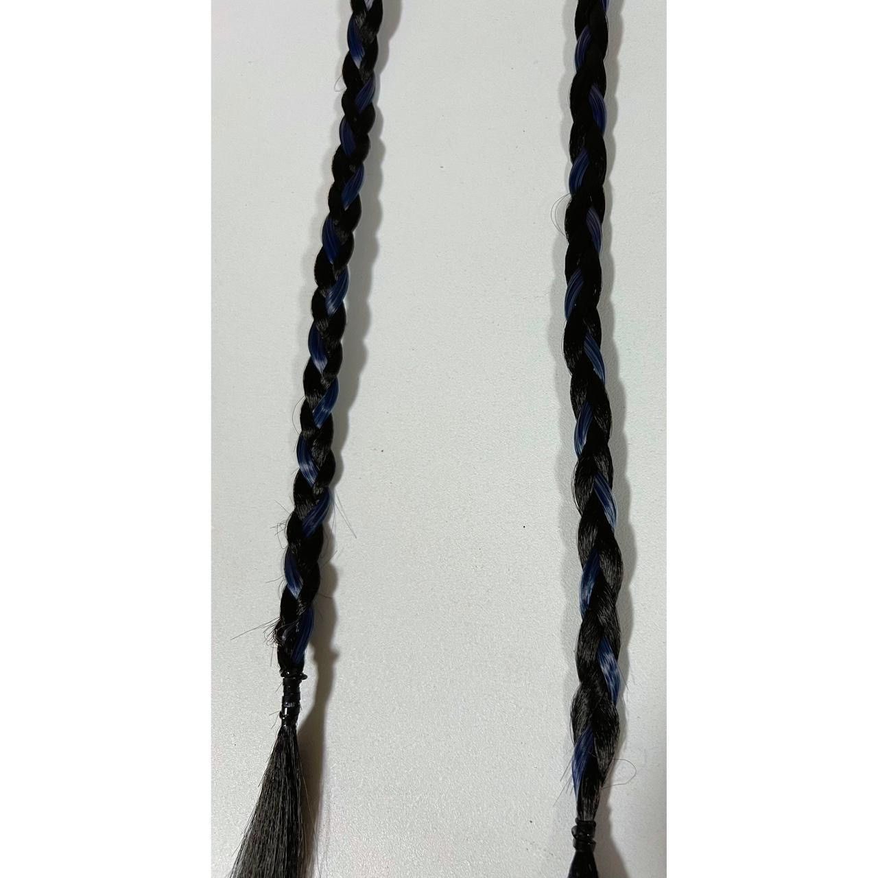 Japanese Brand × Vintage Black Blue Clip-In Hair Braids Hairpiece Accessory Set 💙🖤 Size ONE SIZE - 4 Thumbnail