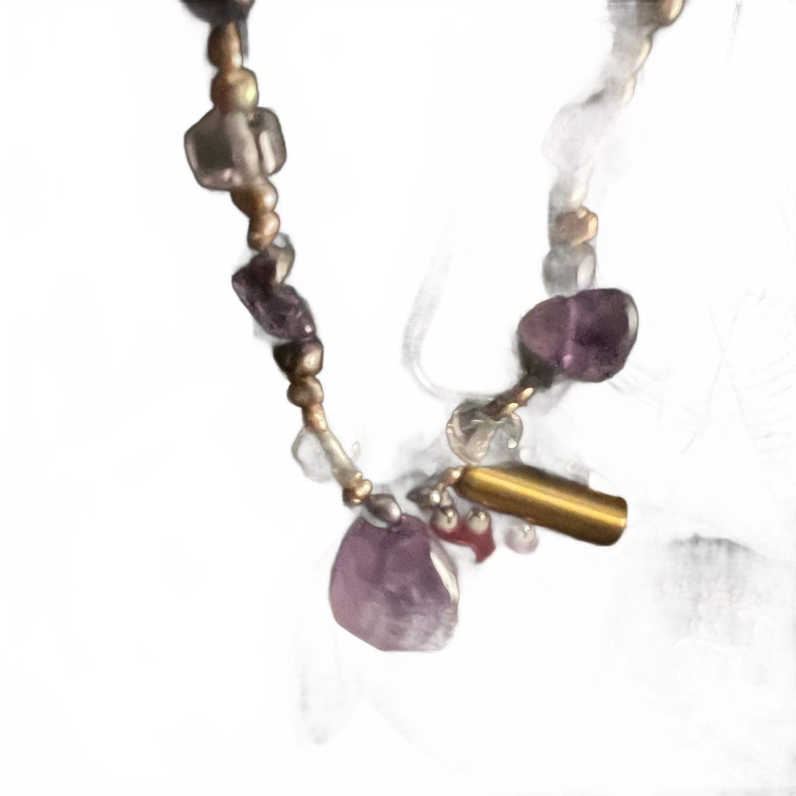 Unknown London Purple Stone Charm Pendant Necklace Size ONE SIZE - 6 Thumbnail