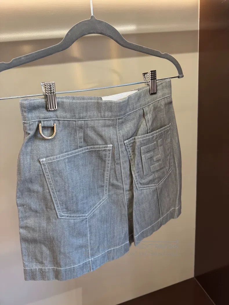 Fendi Fendi Gray Workwear Style Logo Denim Size XS / US 0-2 / IT 36-38 - 7 Thumbnail
