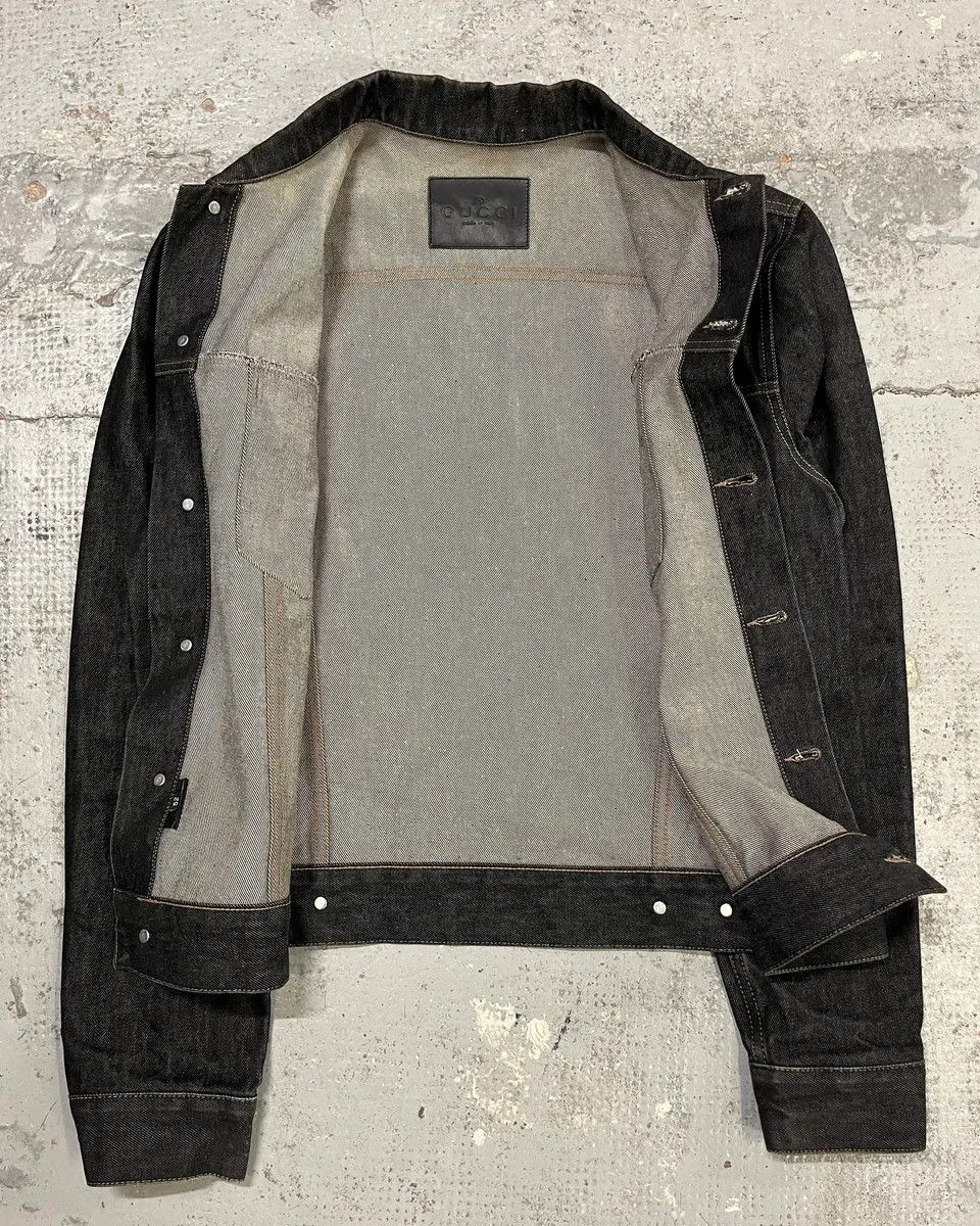 Gucci 2000s Gucci Dark Grey Classy Denim Jacket Size US L / EU 52-54 / 3 - 8 Thumbnail