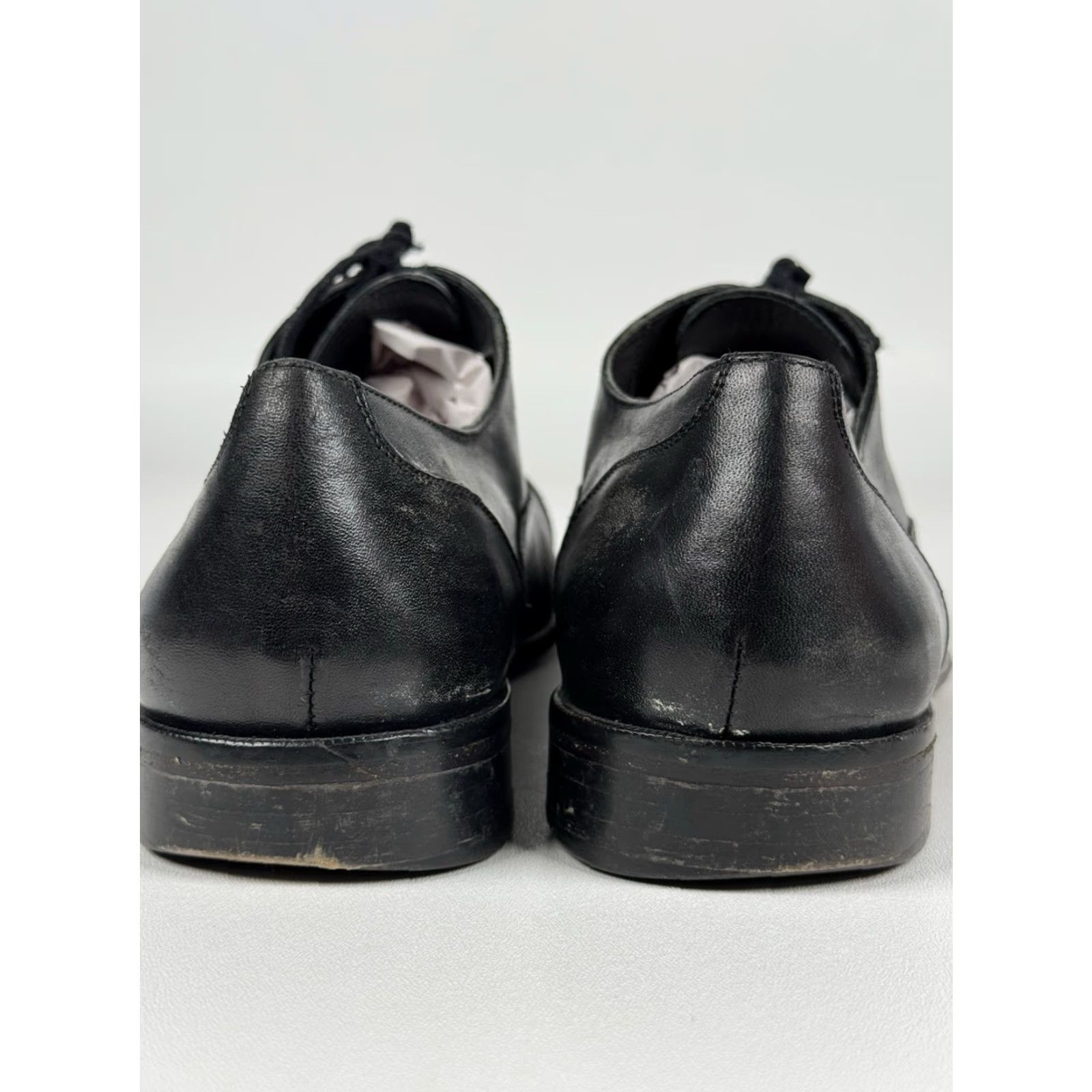 Vintage Broletto Men's Dress Shoe Cap Toe Lace Up Oxfords Black Leather Made In Italy 11 M Size ONE SIZE - 6 Thumbnail