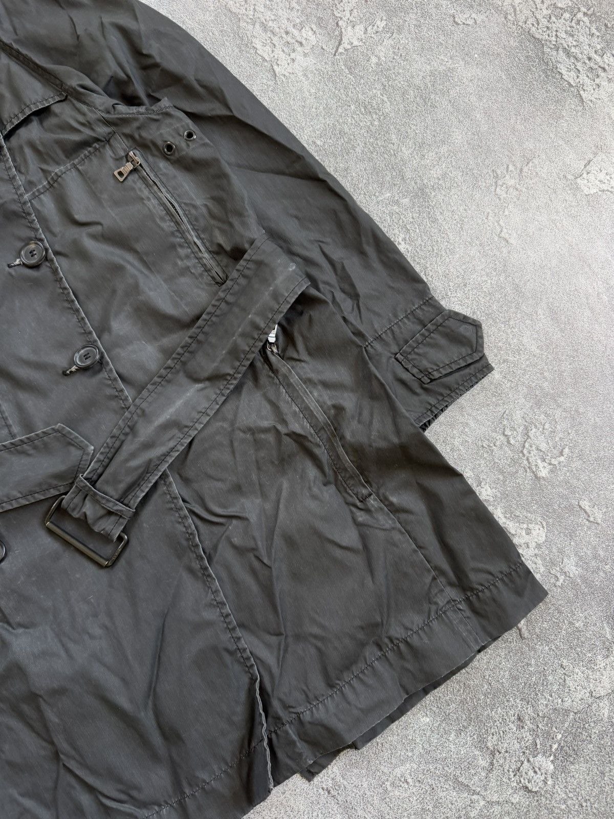 Designer × Prada × Vintage Prada 42size Wmns graphite trench coat jacket + belt vintage Size M / US 6-8 / IT 42-44 - 8 Thumbnail