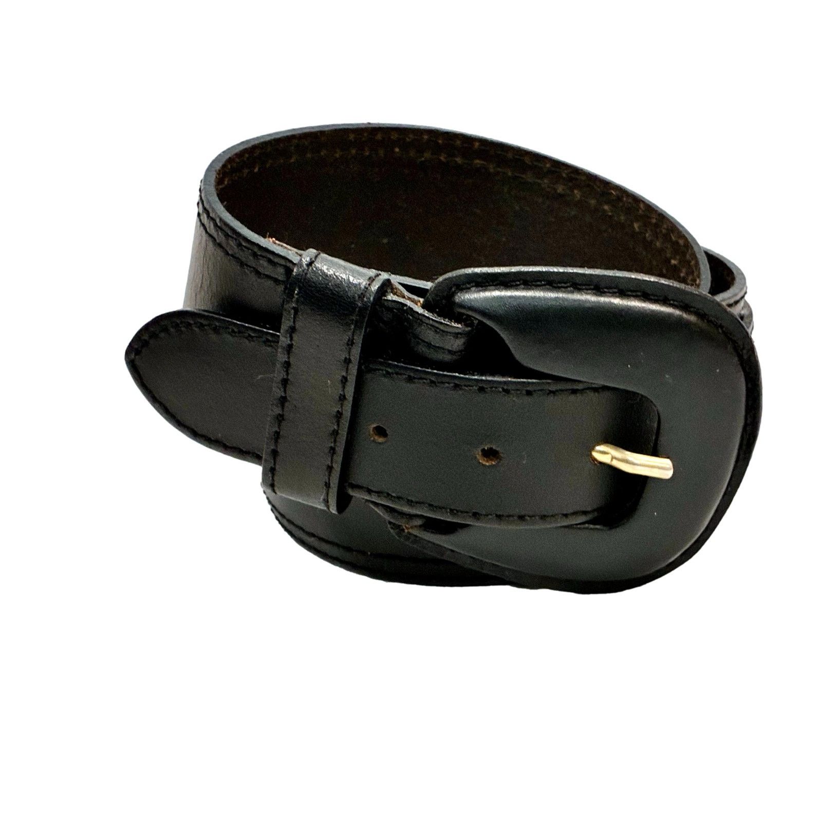 Vintage Vintage The Limited Black Italian Leather Wide Belt (S) Size ONE SIZE - 5 Thumbnail