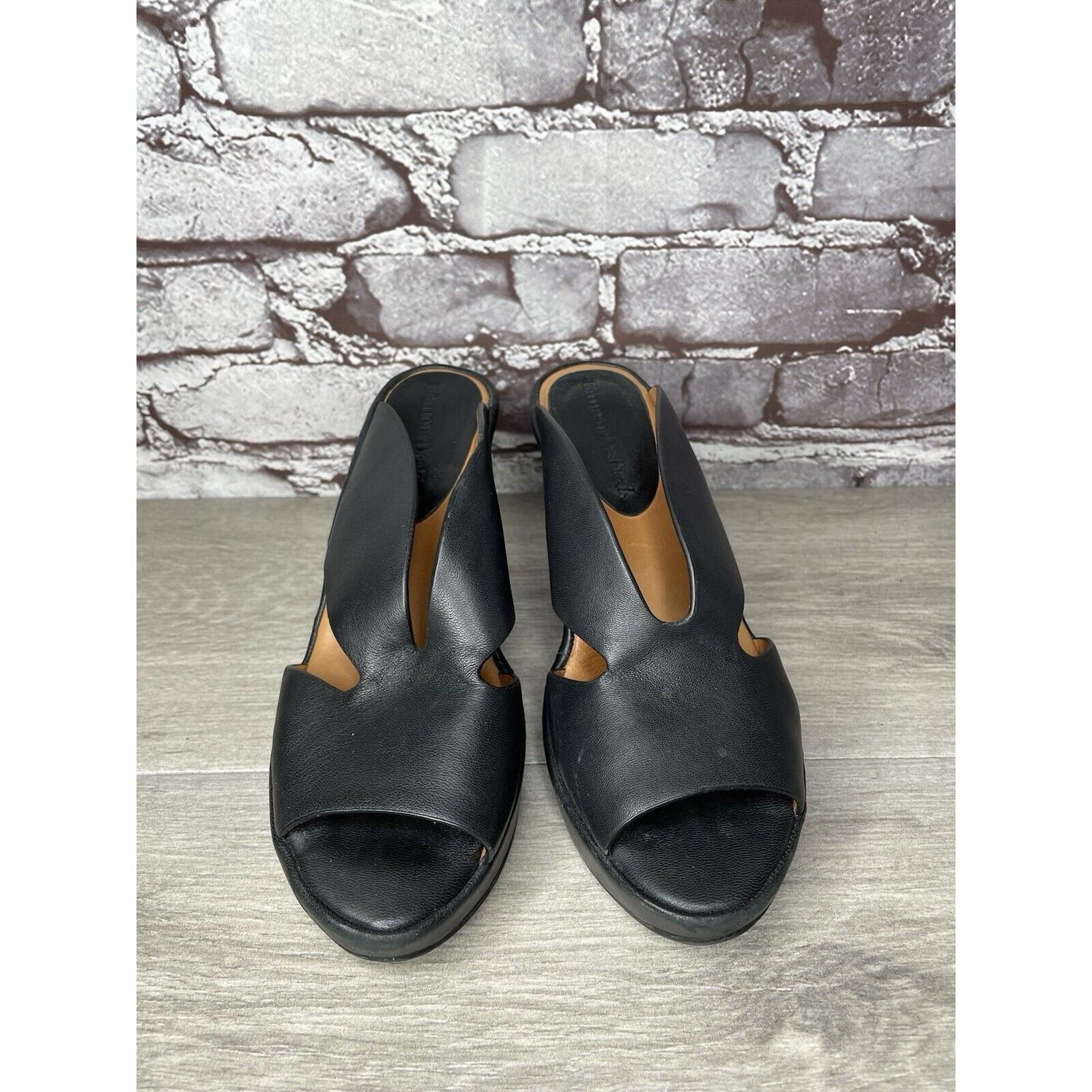 Other L'Amour Des Pieds Black Leather Strappy Wedge Open Toe Sanda Size US 7 / IT 37 - 23 Thumbnail