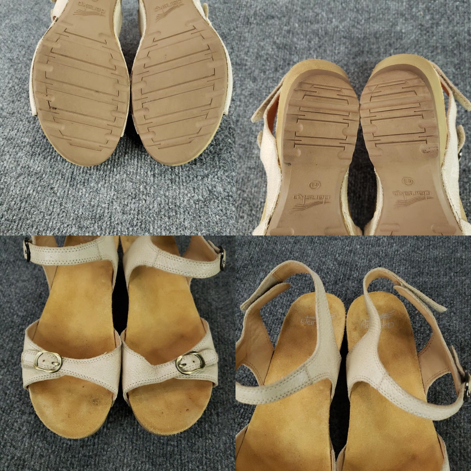 Dansko Dansko Sandals Beige Leather Wedge Heel Ankle Strap Comfort Womens Size 11 Shoes Size US 11 / IT 41 - 8 Thumbnail