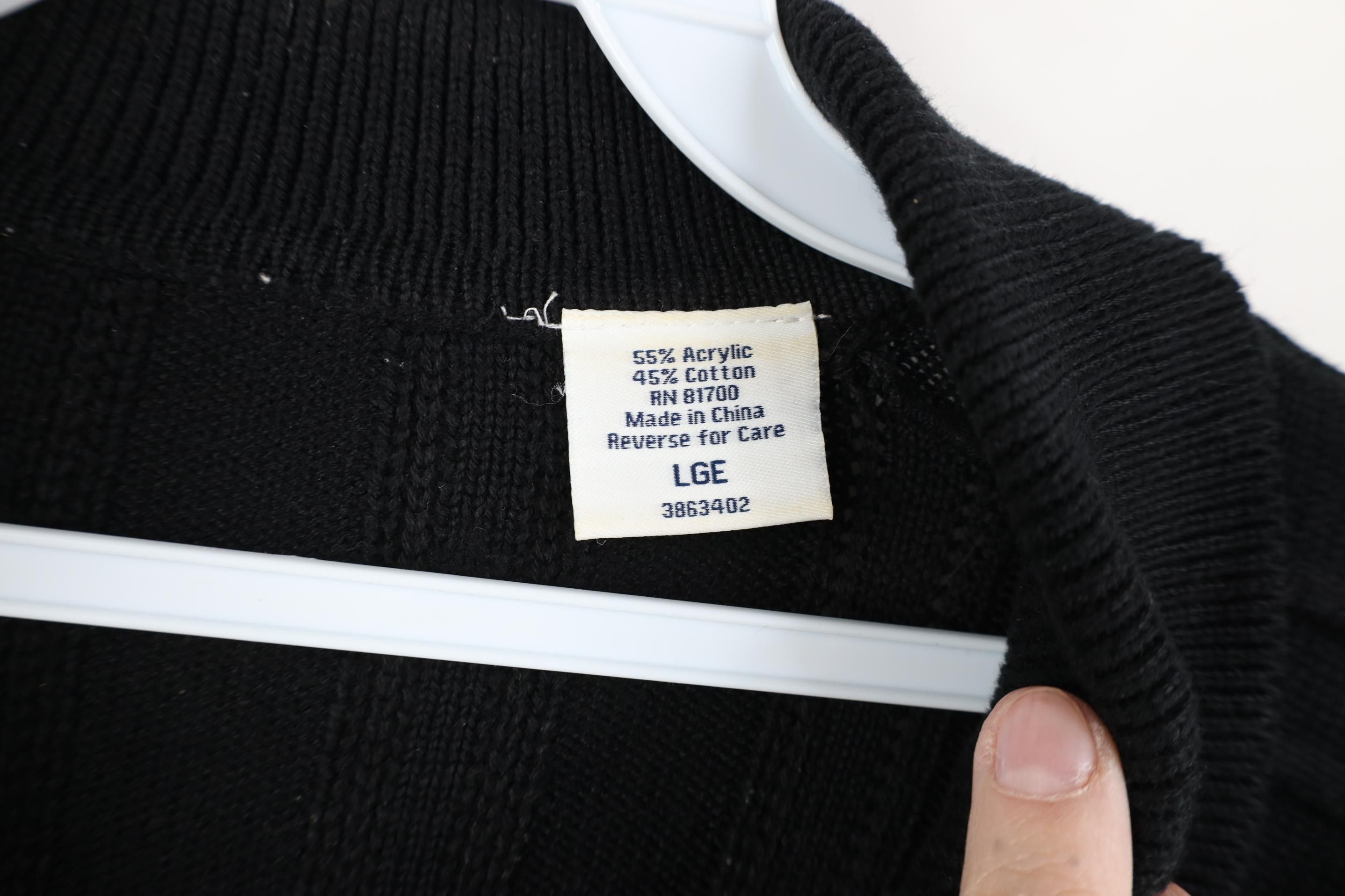 Vintage Vintage 90s Streetwear Ribbed Knit Collared Sweater Black Size US L / EU 52-54 / 3 - 5 Thumbnail