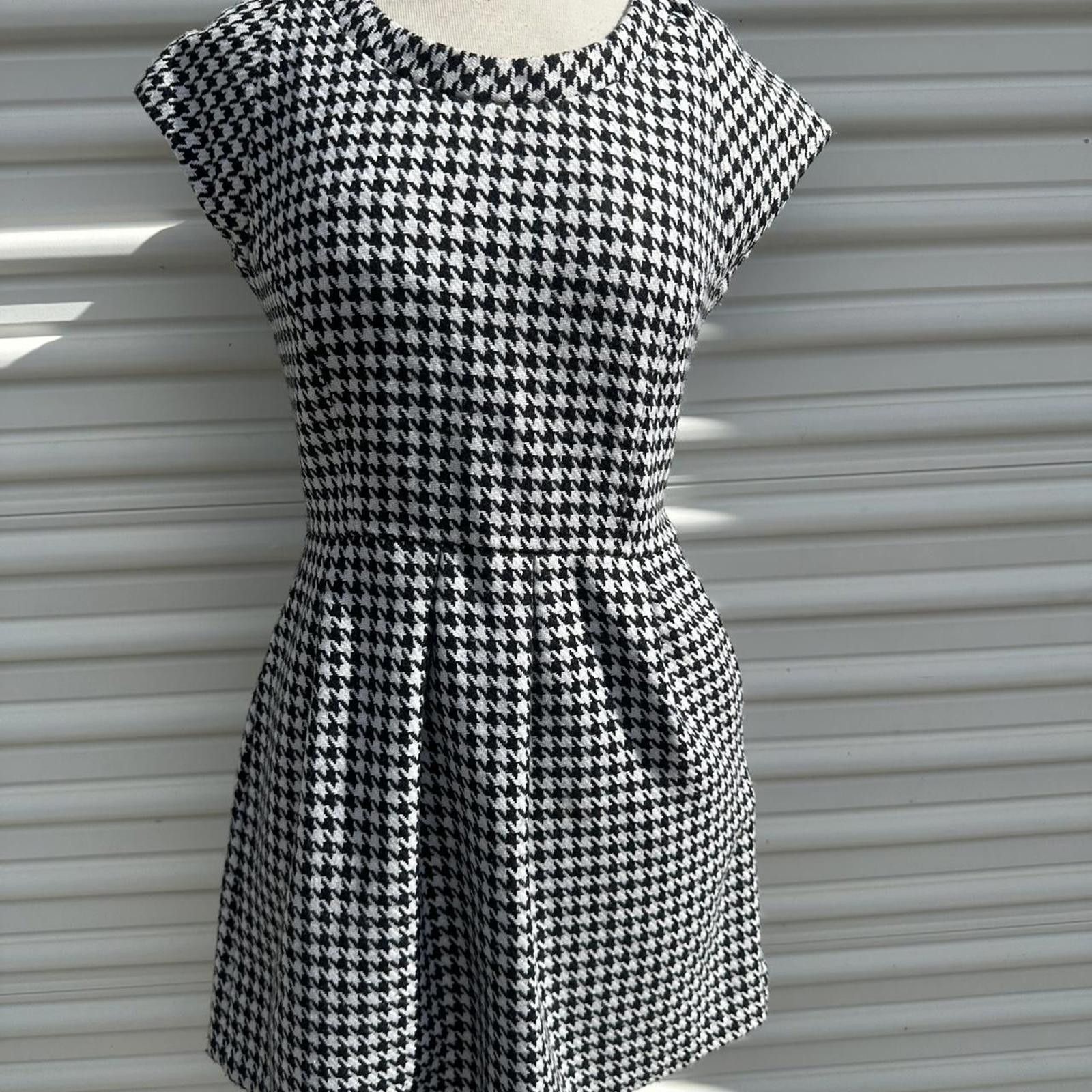 Other Vintage 60’s Pleated Dress Houndstooth Fit and Flare small Size S / US 4 / IT 40 - 3 Thumbnail