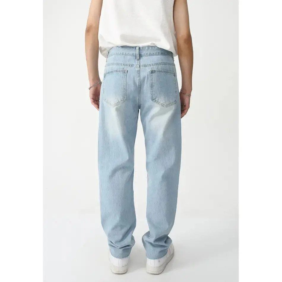 Japanese Brand Retro loose straight leg ripped jeans Size US 32 / EU 48 - 4 Thumbnail