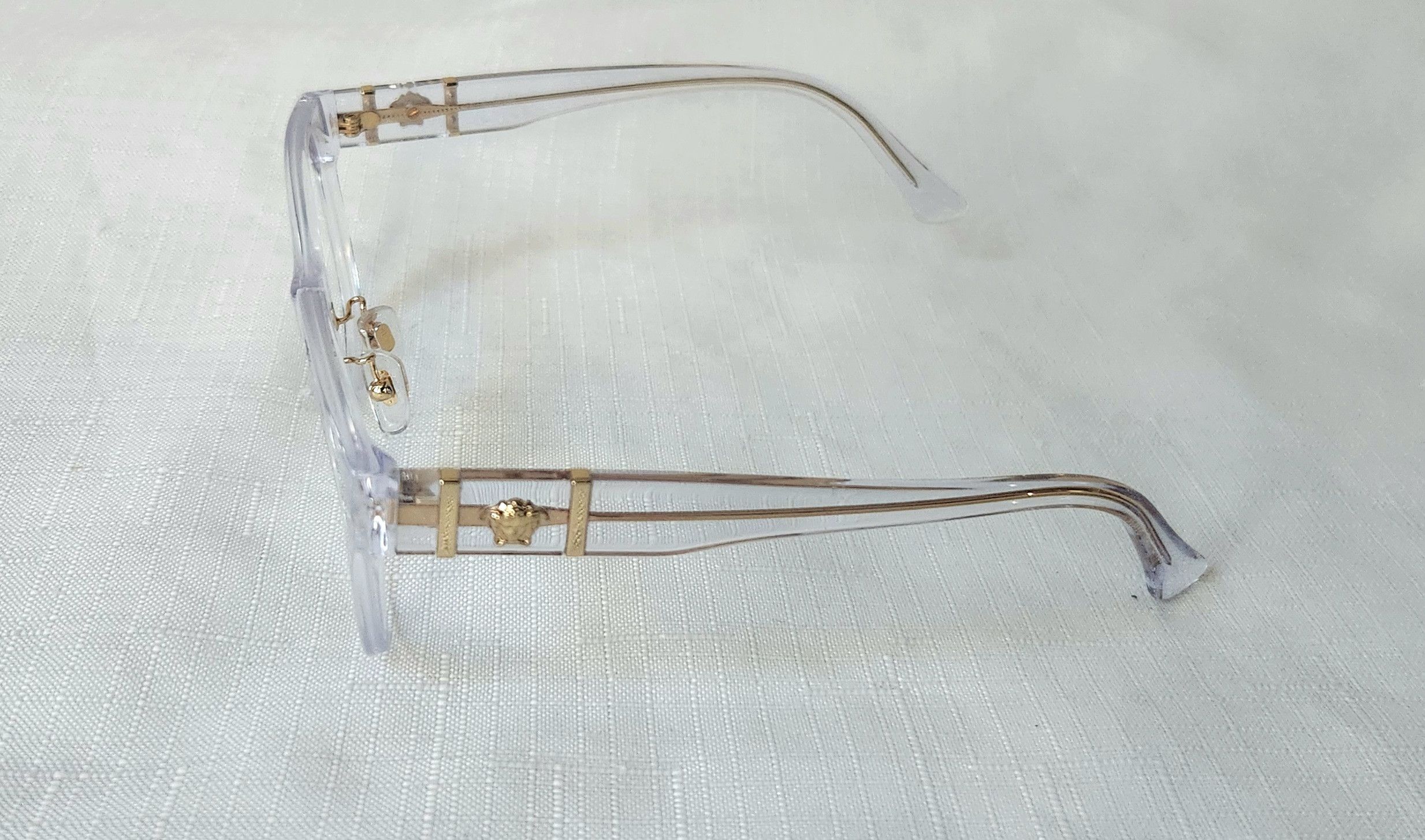 Versace Versace 3351D 148 Crystal Clear Oval Eyeglasses *No lens* Size ONE SIZE - 3 Thumbnail