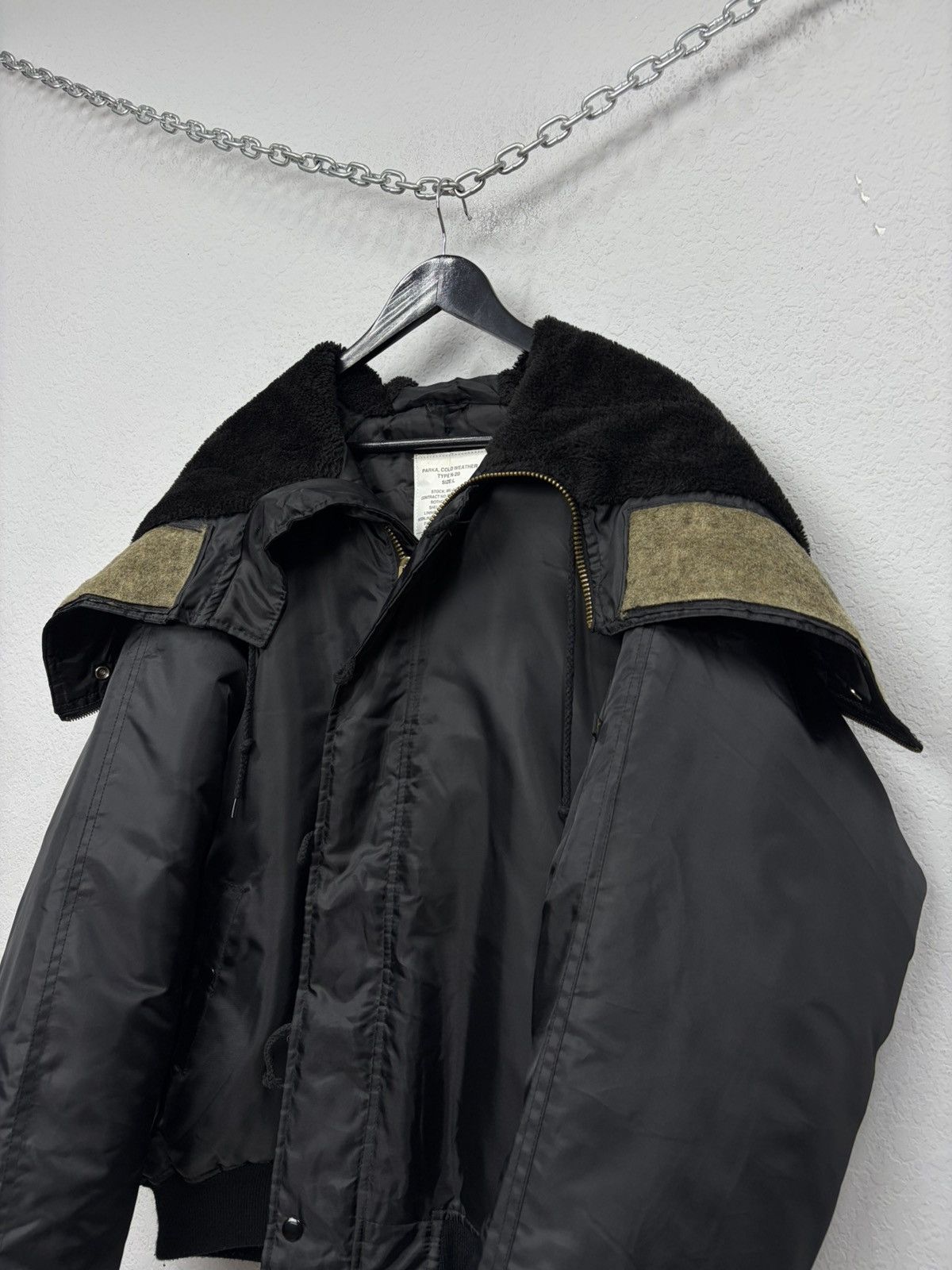 If Six Was Nine Vintage Rick Owens Vibe Black Bomber Jacket Faux Fur Collar Size US L / EU 52-54 / 3 - 3 Thumbnail