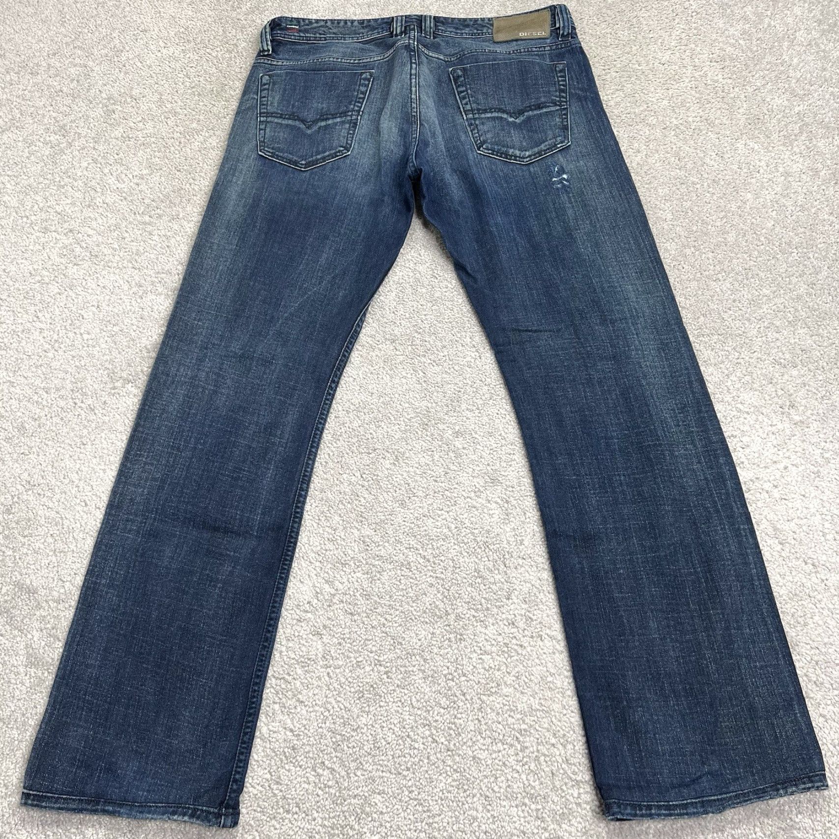 Diesel Diesel Jeans Mens 33x32 Viker Distressed Button Fly Straight Dark Wash Denim Jeans Size US 33 - 6 Thumbnail