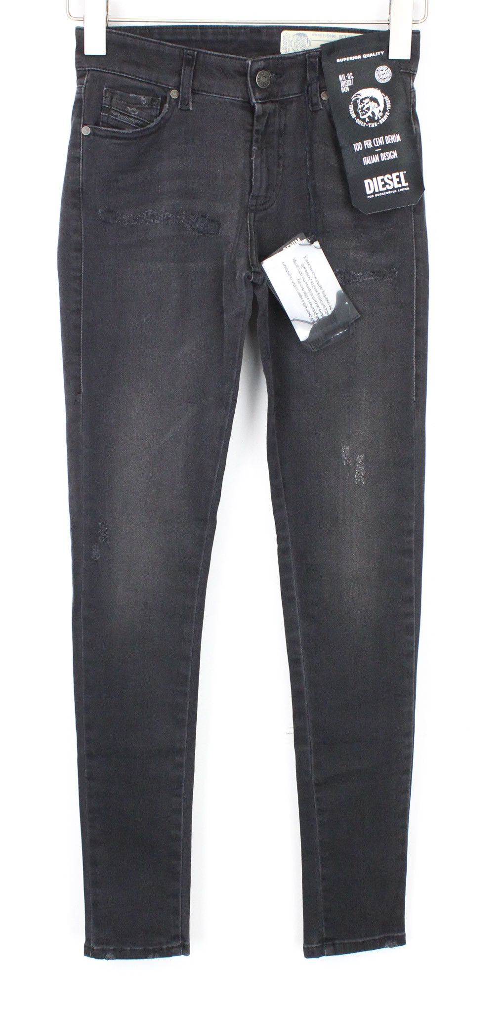 Diesel SLANDY 069GI W25/L32 Grey Distress Jeans 71334 Size 25" / US 0 / IT 36 - 1 Thumbnail