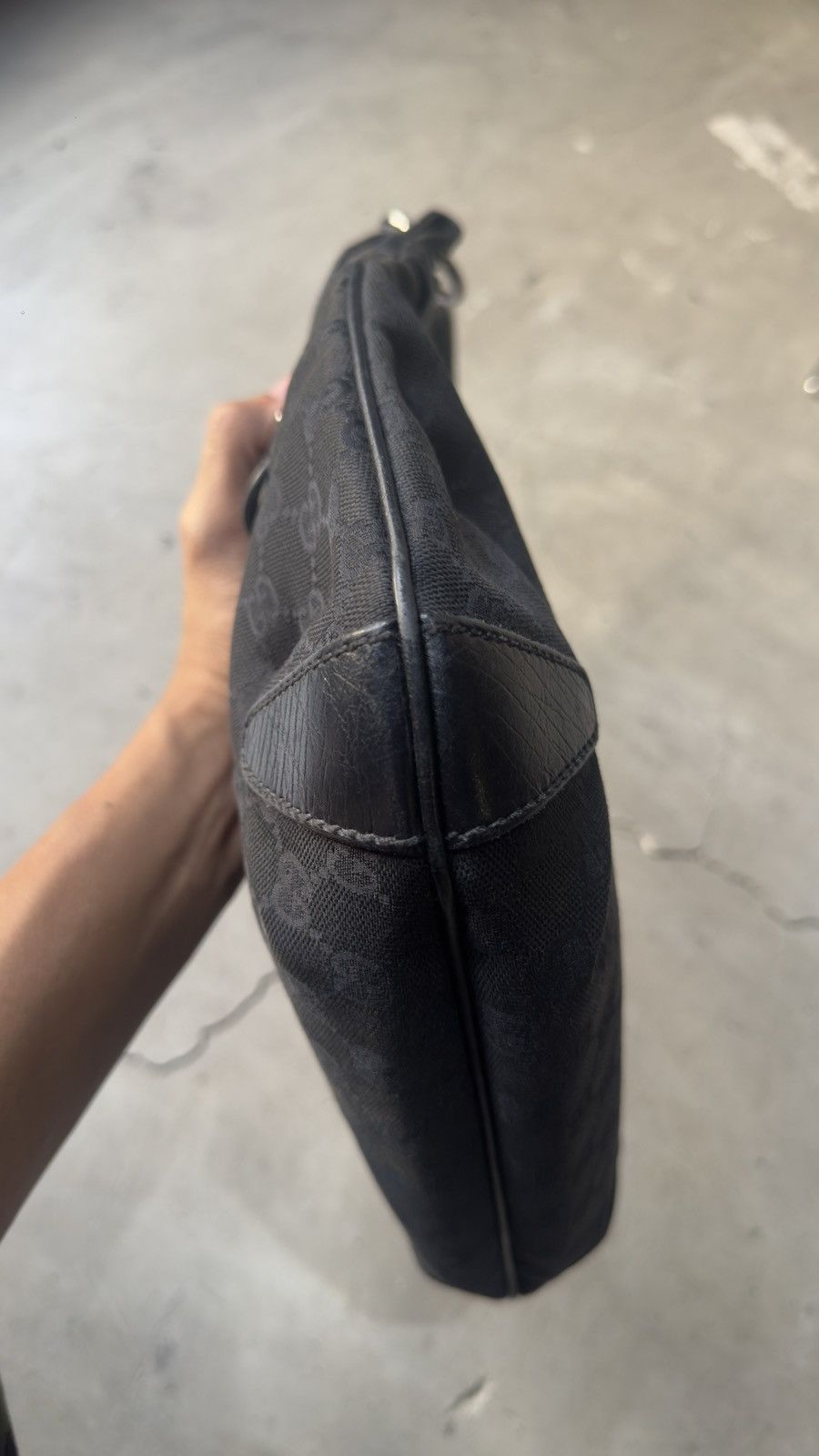Gucci Gucci Black GG Canvas Horsebit Hobo Bag Size ONE SIZE - 10 Thumbnail