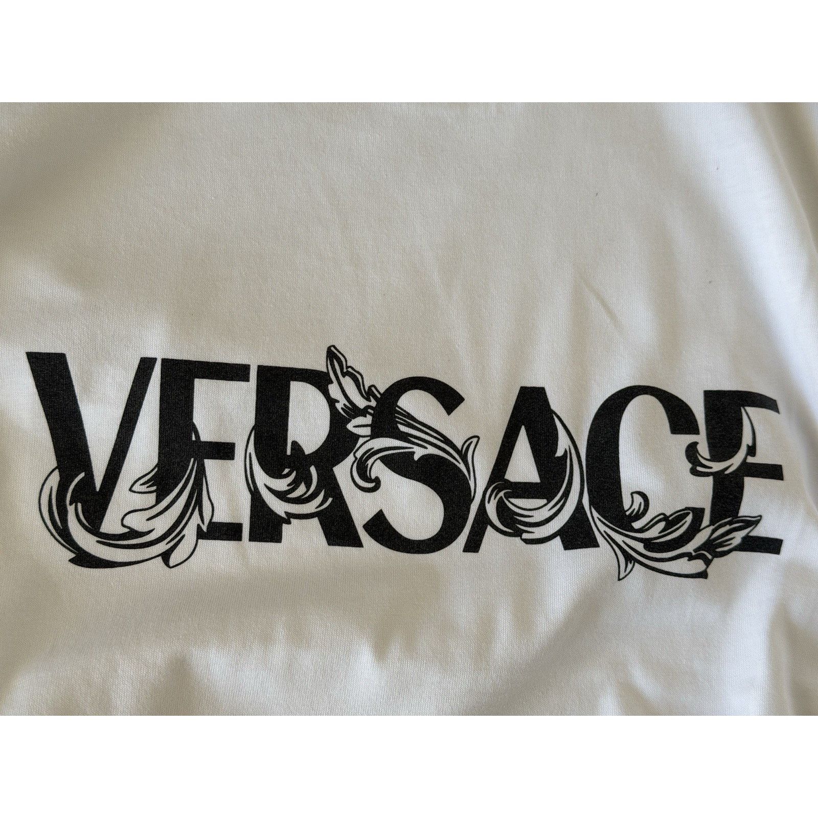 Versace Versace Print Cotton Jersey T-Shirt White/Black L 1014427 Size US L / EU 52-54 / 3 - 7 Thumbnail