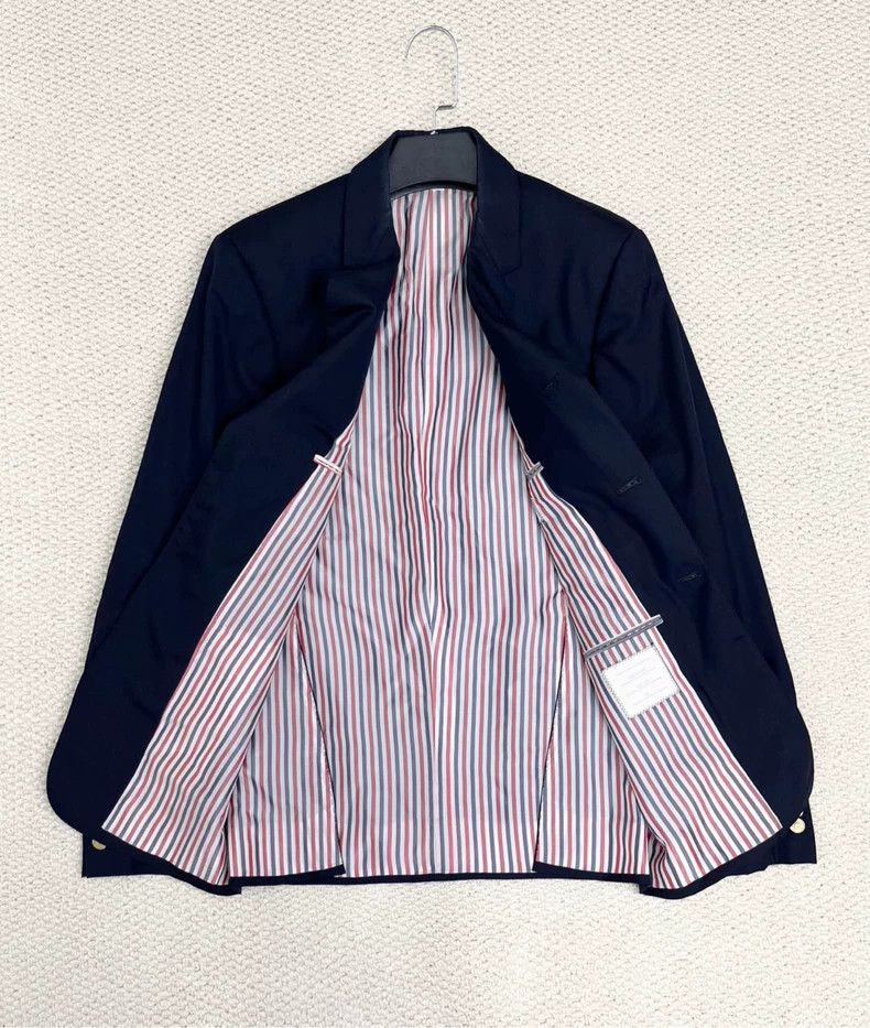 Thom Browne Thom Browne size1 Navy blue suit jacket with gold anchor an Size 34S - 6 Thumbnail