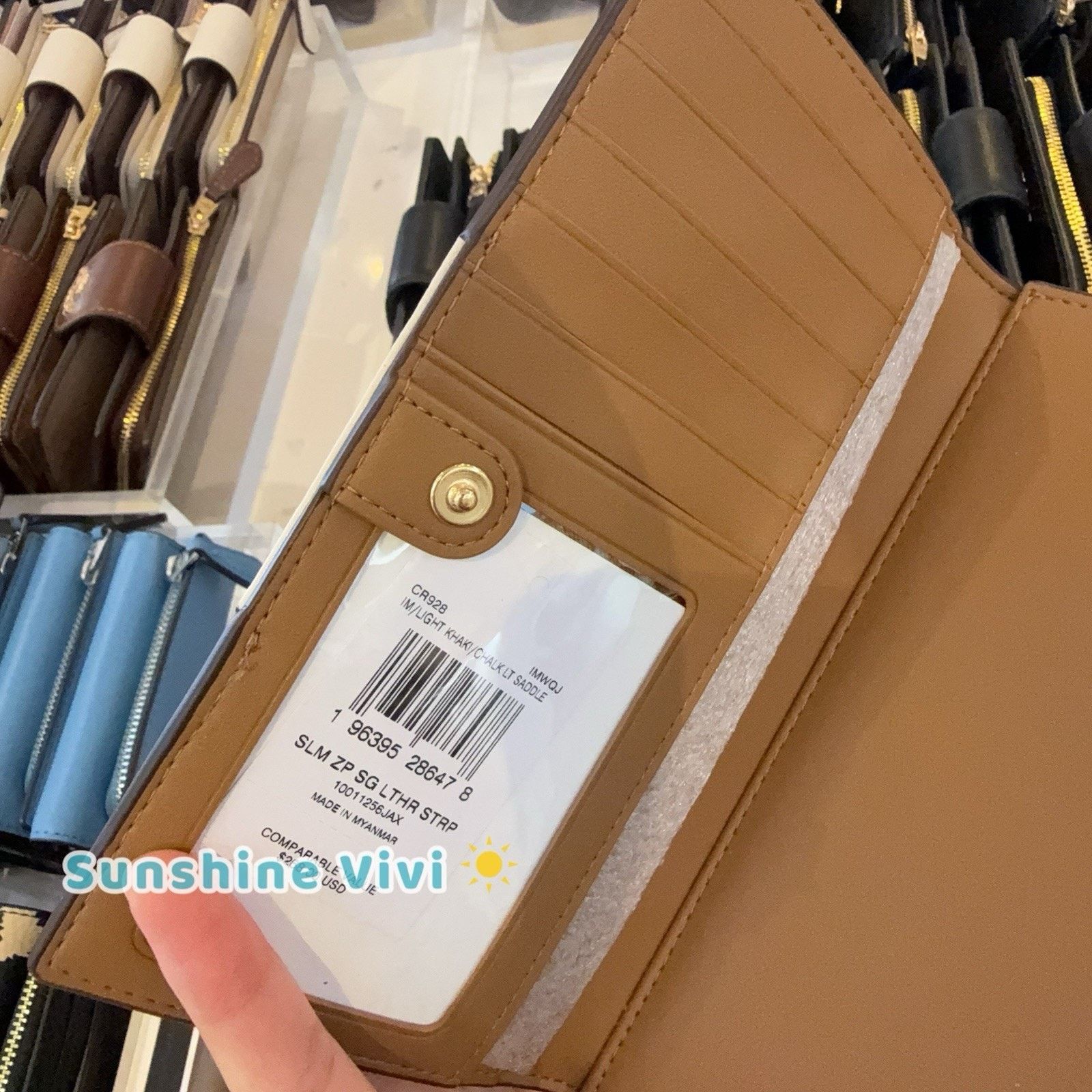 Coach NWT Coach Slim Zip Wallet Signature Canvas Stripe CR928 Size ONE SIZE - 7 Thumbnail