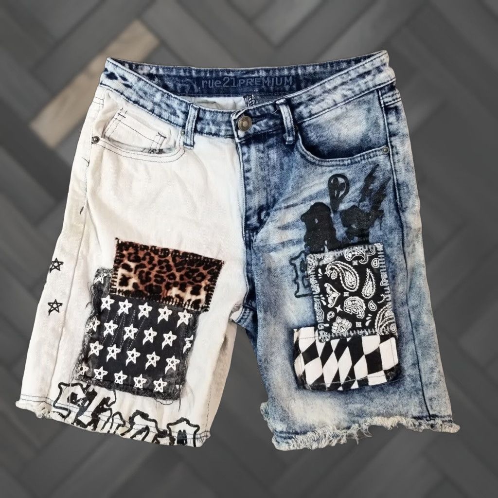 VINTAGE Rue 21 Shorts Men's 28x8 Denim Bermuda Casual Spring