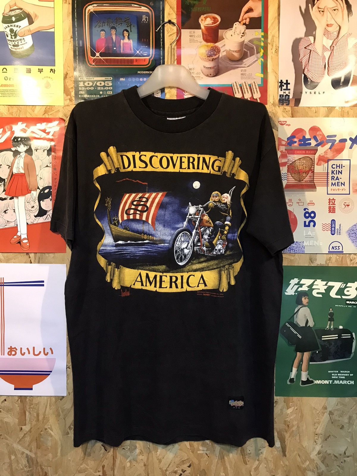 Hanes × Harley Davidson × Vintage Vintage Easyriders Discovering America 90s Tee Shirt Size US L / EU 52-54 / 3 - 1 Thumbnail