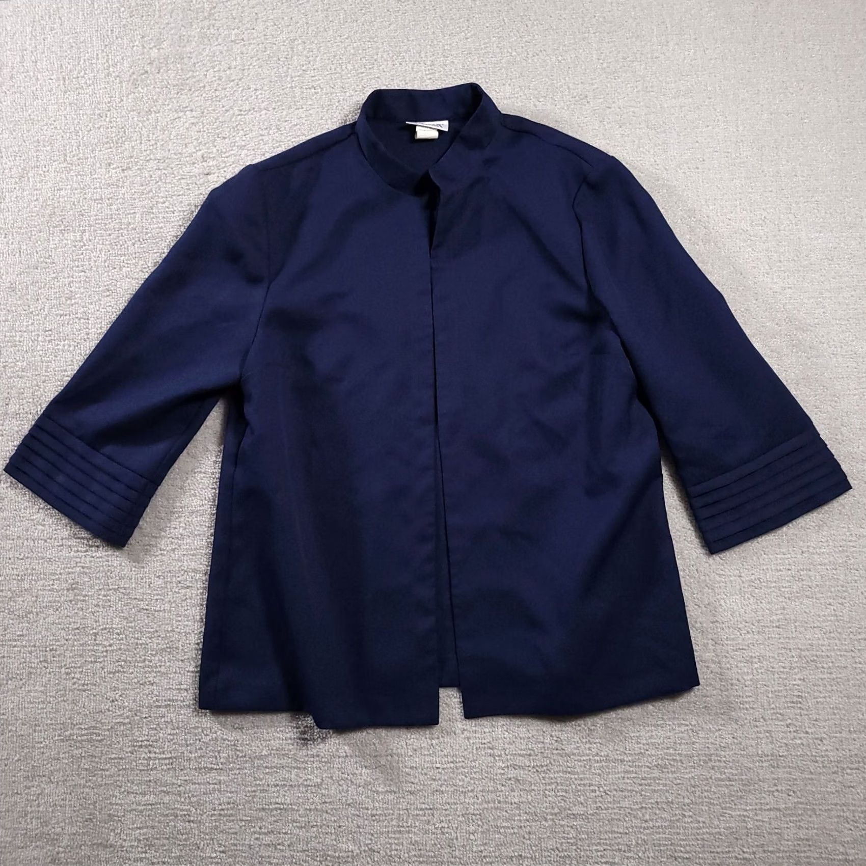 Blair Blair Blazer Women's 16 Blue Open Front 100% Polyester Blazer, Blazer, Blair Blazer, 90s, Business, Workwear, Vintage Blair, Military? Size XXL / US 16-18 / IT 52-54 - 2 Thumbnail
