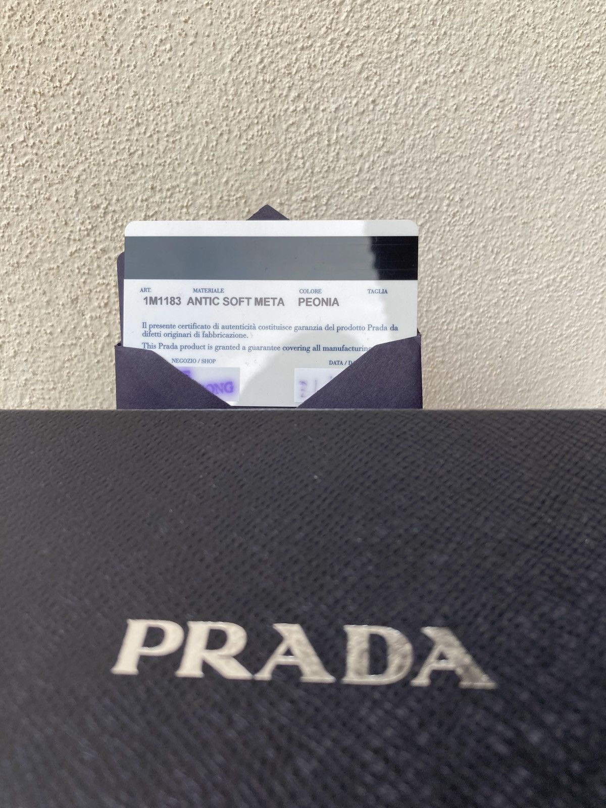 Prada Prada Saffiano Chevron Ribbon Peonia Pink Wallet Size ONE SIZE - 9 Thumbnail