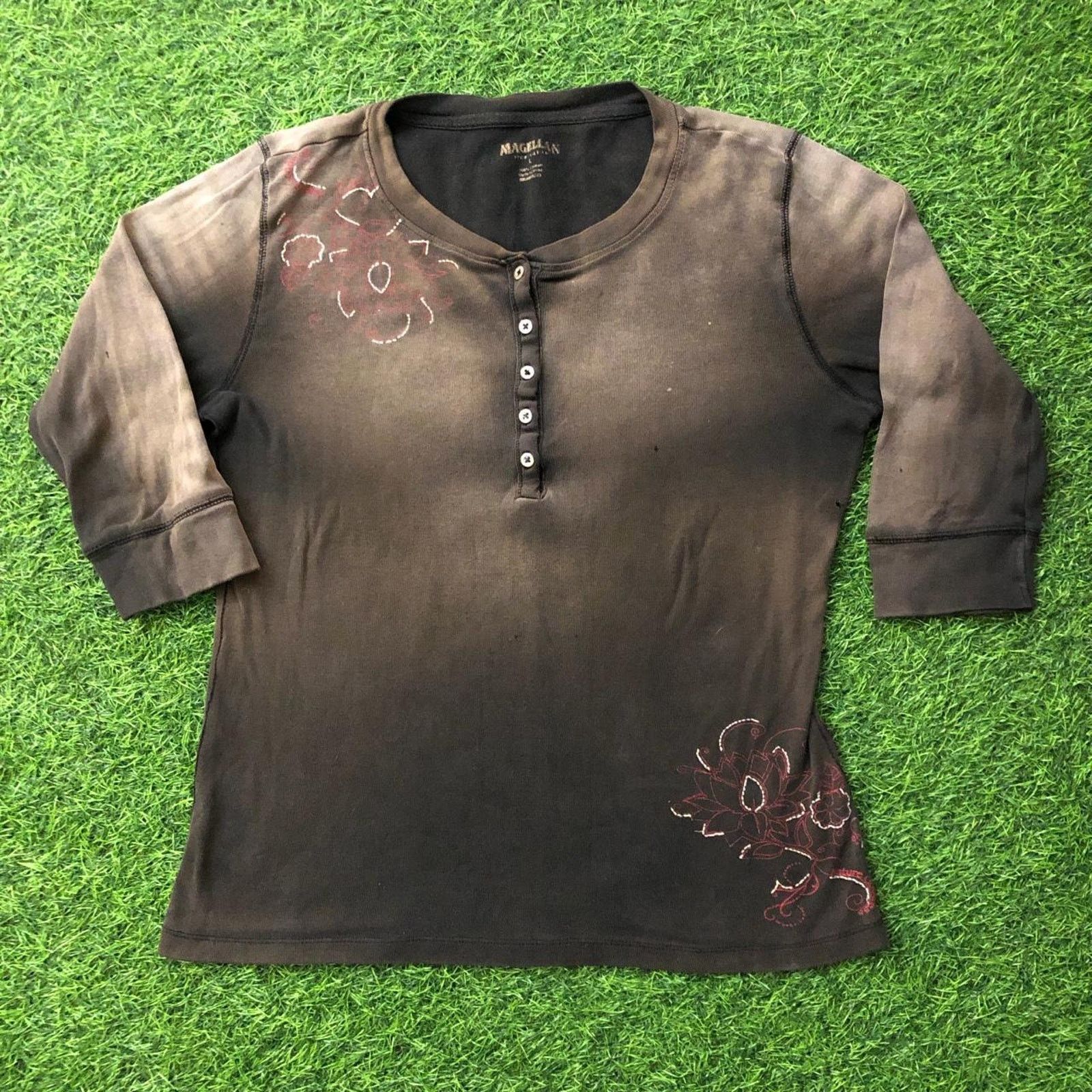 Other Women’s Retro Button Magellan Flower Embroidered Long Sleeve Size L / US 10 / IT 46 - 1 Thumbnail