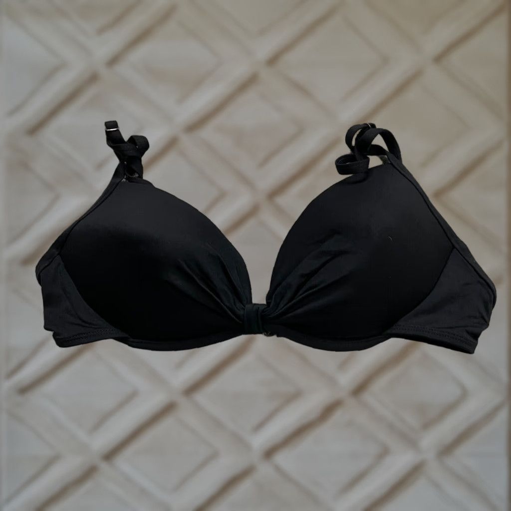Apt. 9 APT. 9 Women's Black Bikini Top Size 14 Padded Spaghetti Strap Solid Beach Size XL / US 12-14 / IT 48-50 - 1 Thumbnail