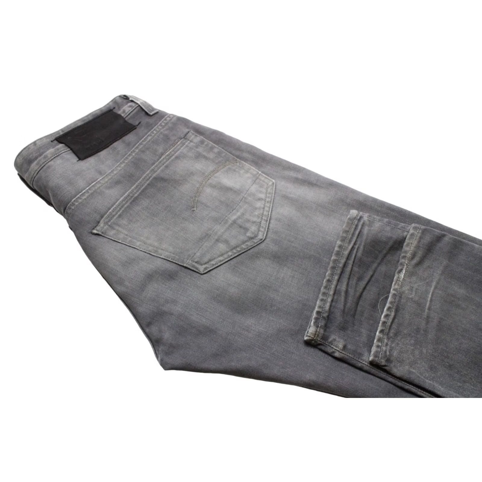 G-Star G-STAR 3301 Low Tapered Jeans Mens W32/L30 Whiskers Faded Grey Button Fly Jeans Size US 32 / EU 48 - 5 Thumbnail