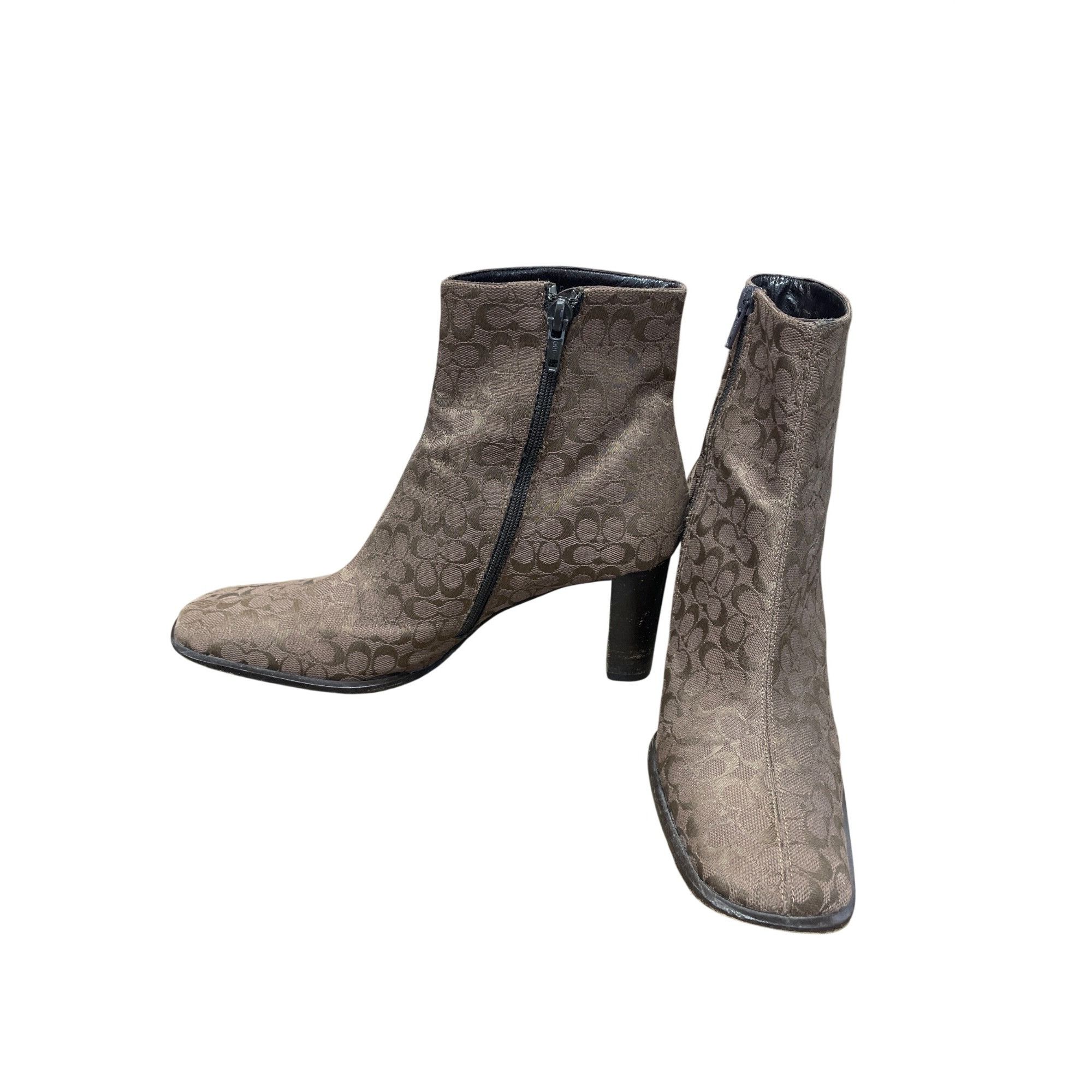 Coach Coach Brianna womans 3" block heel canvas monogram ankle boo Size US 7.5 / IT 37.5 - 2 Thumbnail