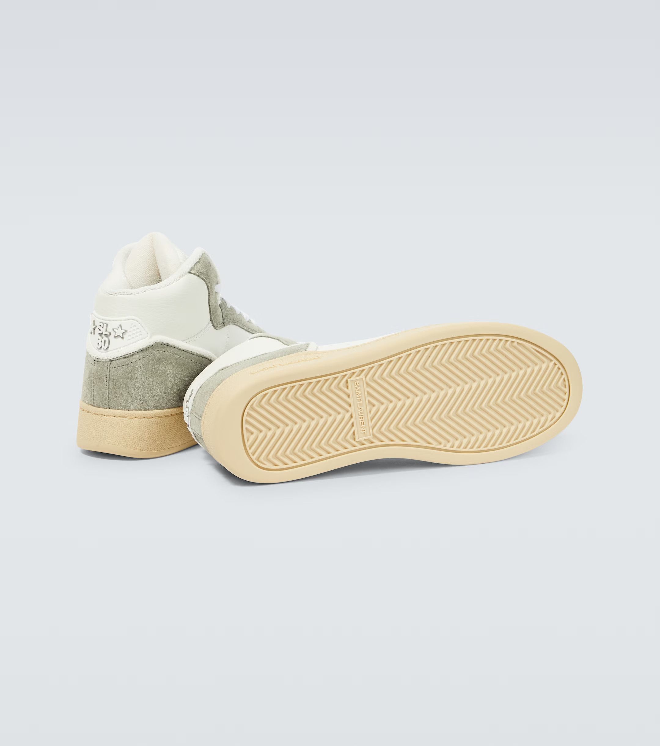 Saint Laurent Paris o1b1hav110824 SL/80 Suede Hi-Top Sneakers in Multicolor Size US 10 / IT 40 - 6 Thumbnail