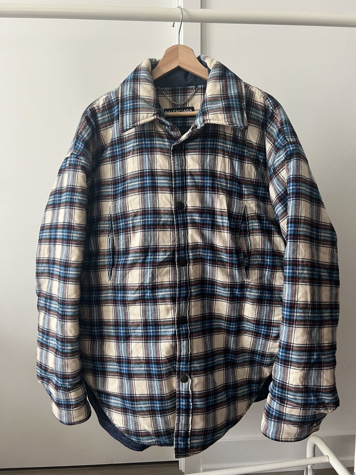 balenciaga padded flannel