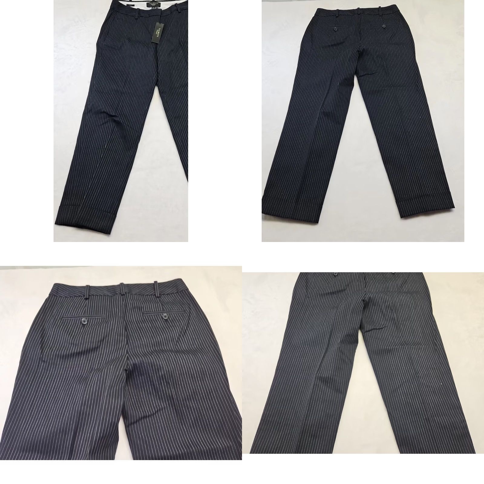 Talbots Talbots Women’s 2P Black Pinstripe Dress Pants Straight Leg Flat Front NWT Size 26" / US 2 / IT 38 - 8 Thumbnail