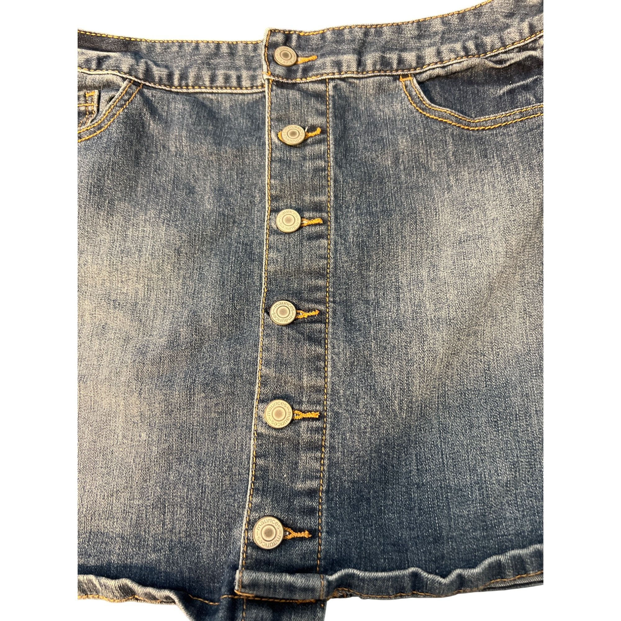 Other Maurices Denim Mini Skirt Button Front Blue Jean Short Pocke Size 30" / US 8 / IT 44 - 2 Thumbnail