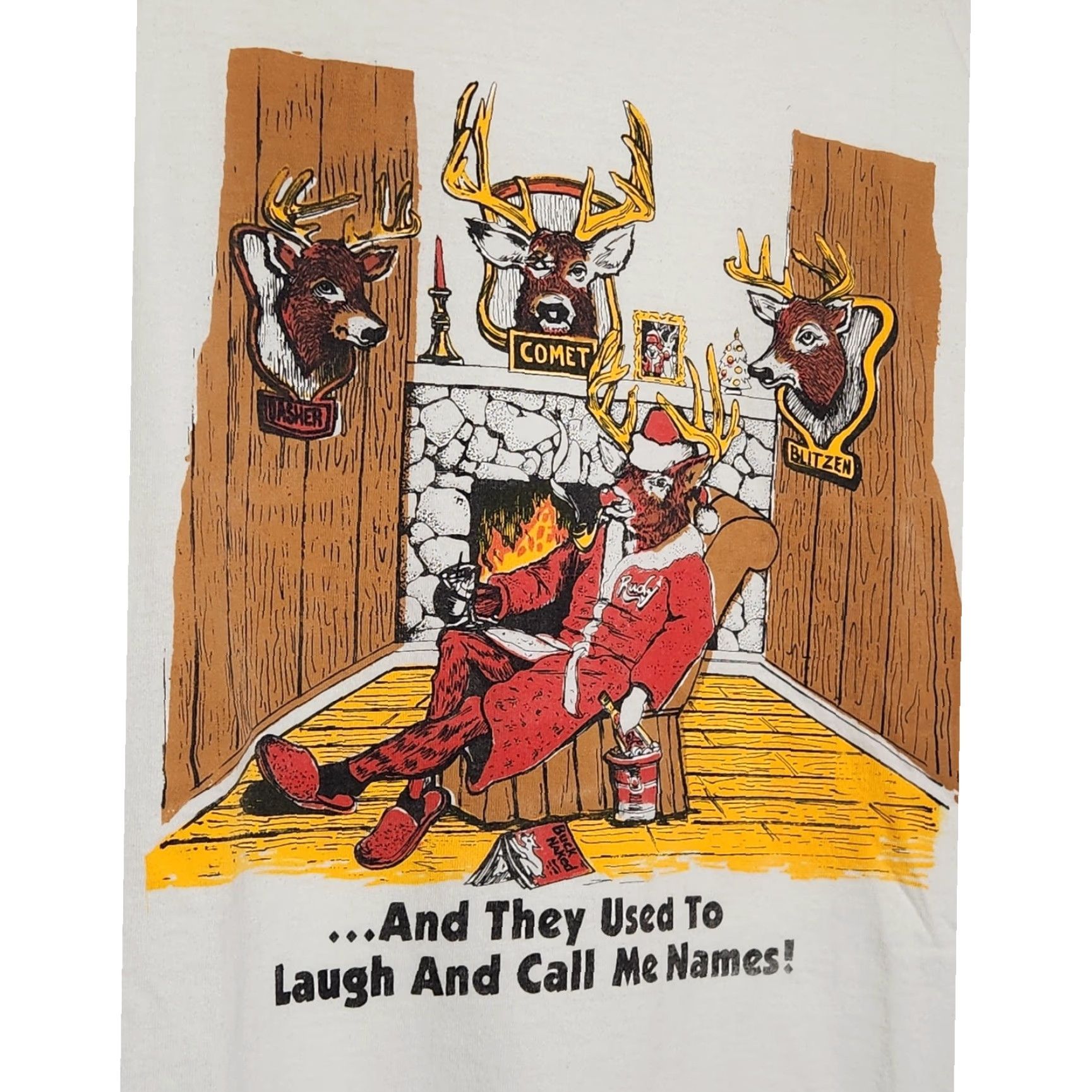 Delta VINTAGE Delta Reindeer Santa Obscure Punk Funny Christmas Holiday XL Unisex Adults White Size US XL / EU 56 / 4 - 3 Thumbnail